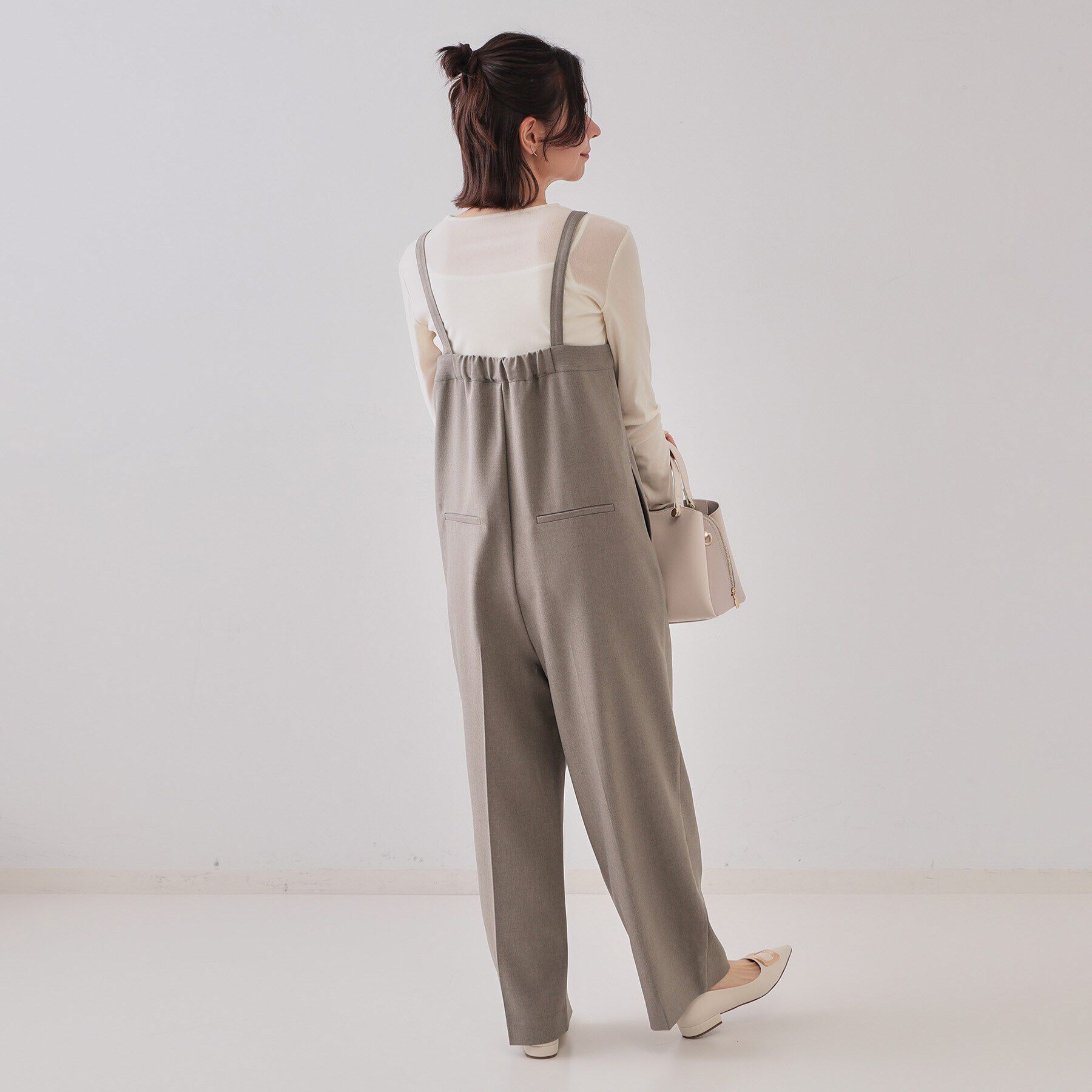 OPAQUE.CLIP「ベアサロペット【洗濯機洗い可】」|オールインワン|