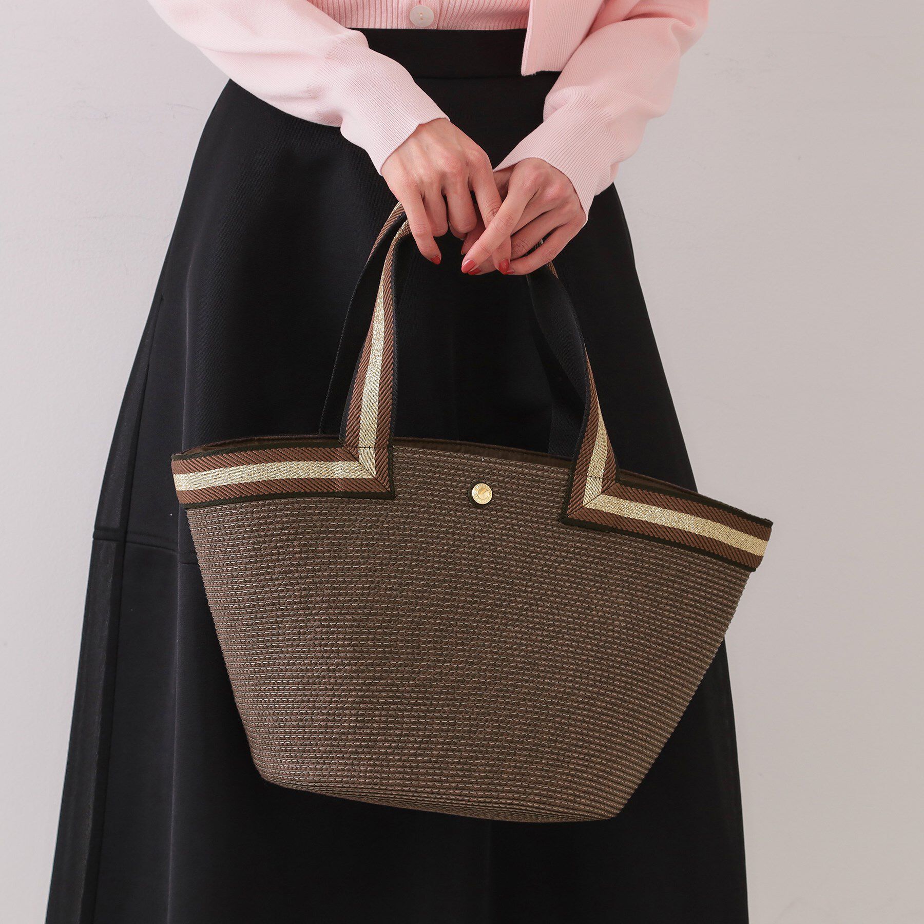 OPAQUE.CLIP「バスケット調デザインテープトートバッグ」|トートバッグ|