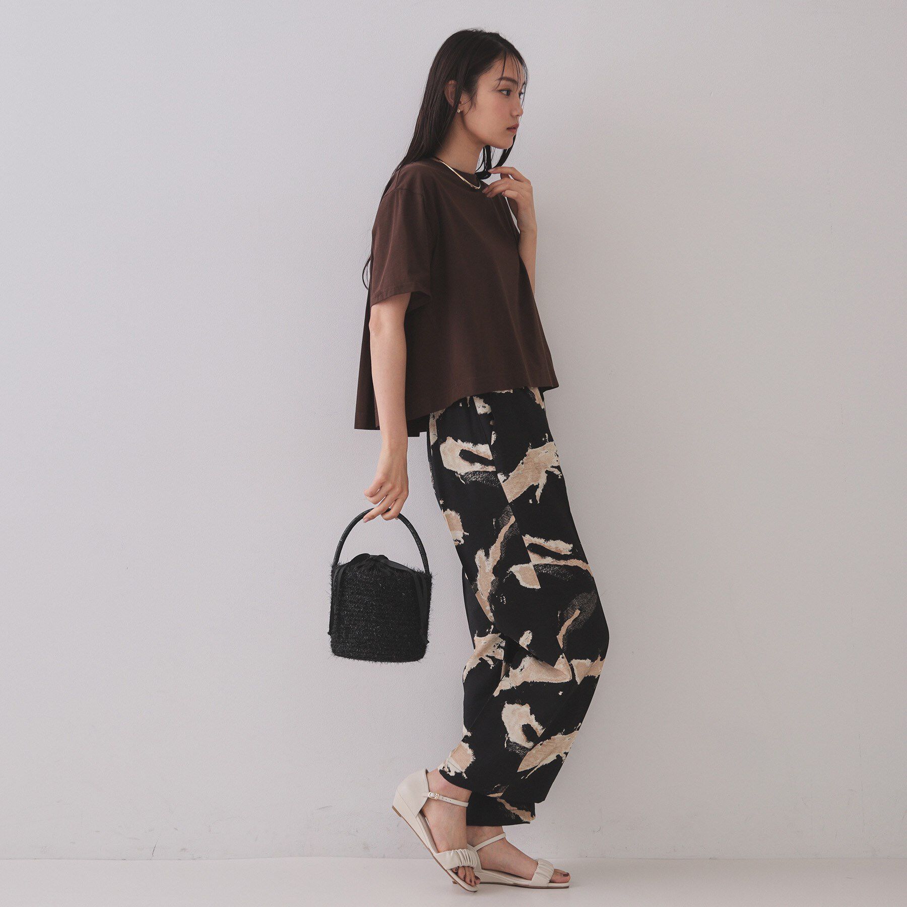 OPAQUE.CLIP「ラメバスケット調バケットバッグ」|ハンドバッグ|