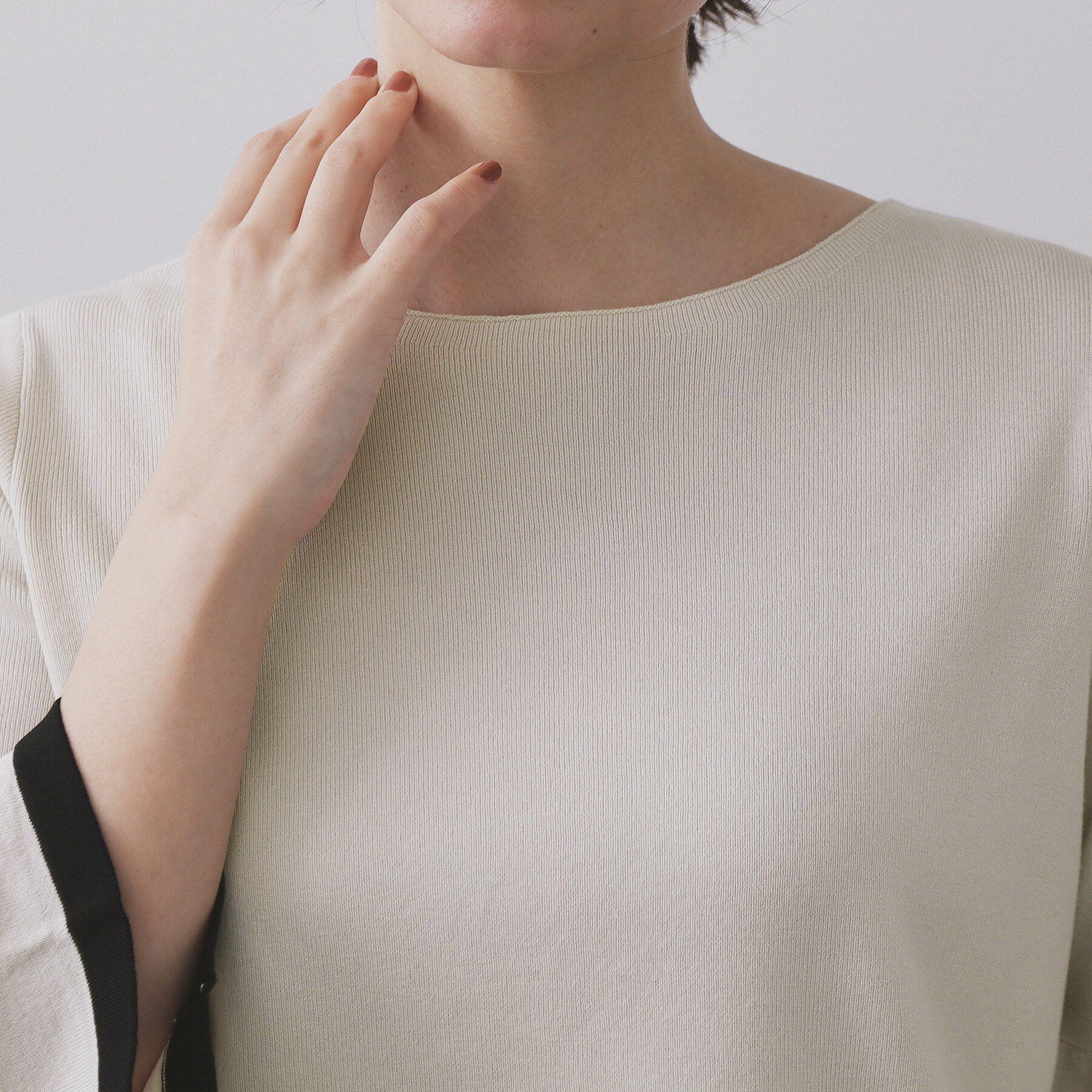 OPAQUE.CLIP「配色フレアスリーブニット【UVケア/洗濯機OK】」|ニット・セーター|