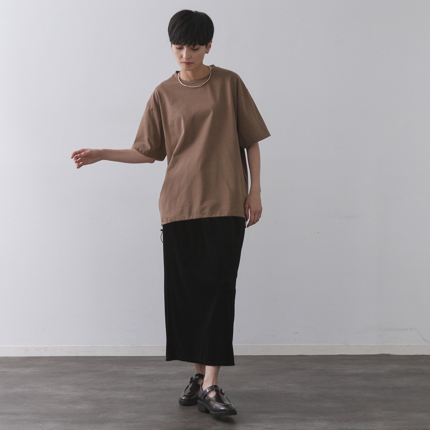 OPAQUE.CLIP「裾ドロストTシャツ【洗濯機洗い可】」|Tシャツ・カットソー|