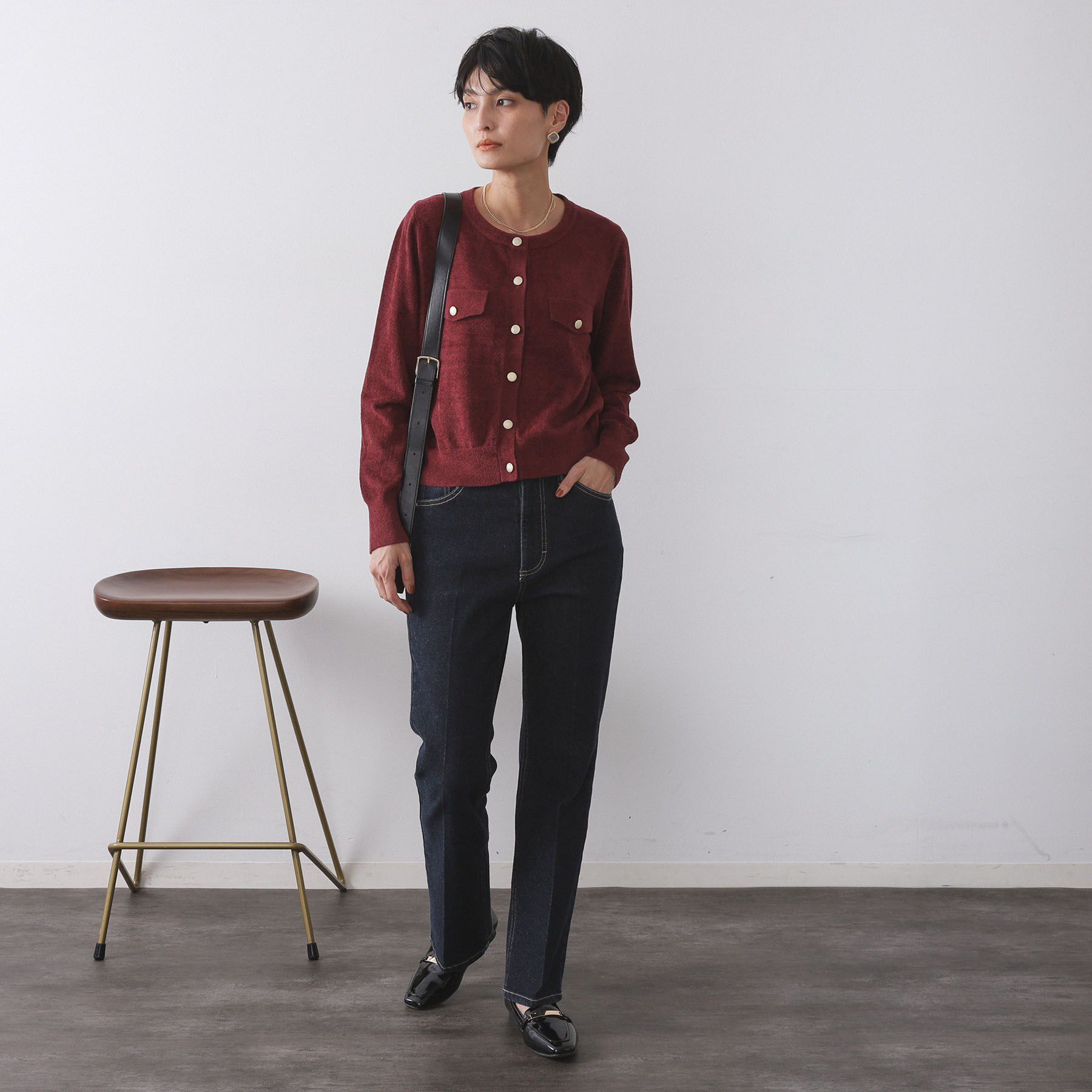 OPAQUE.CLIP「モールニットクルーカーディガン【洗濯機OK】」|カーディガン|