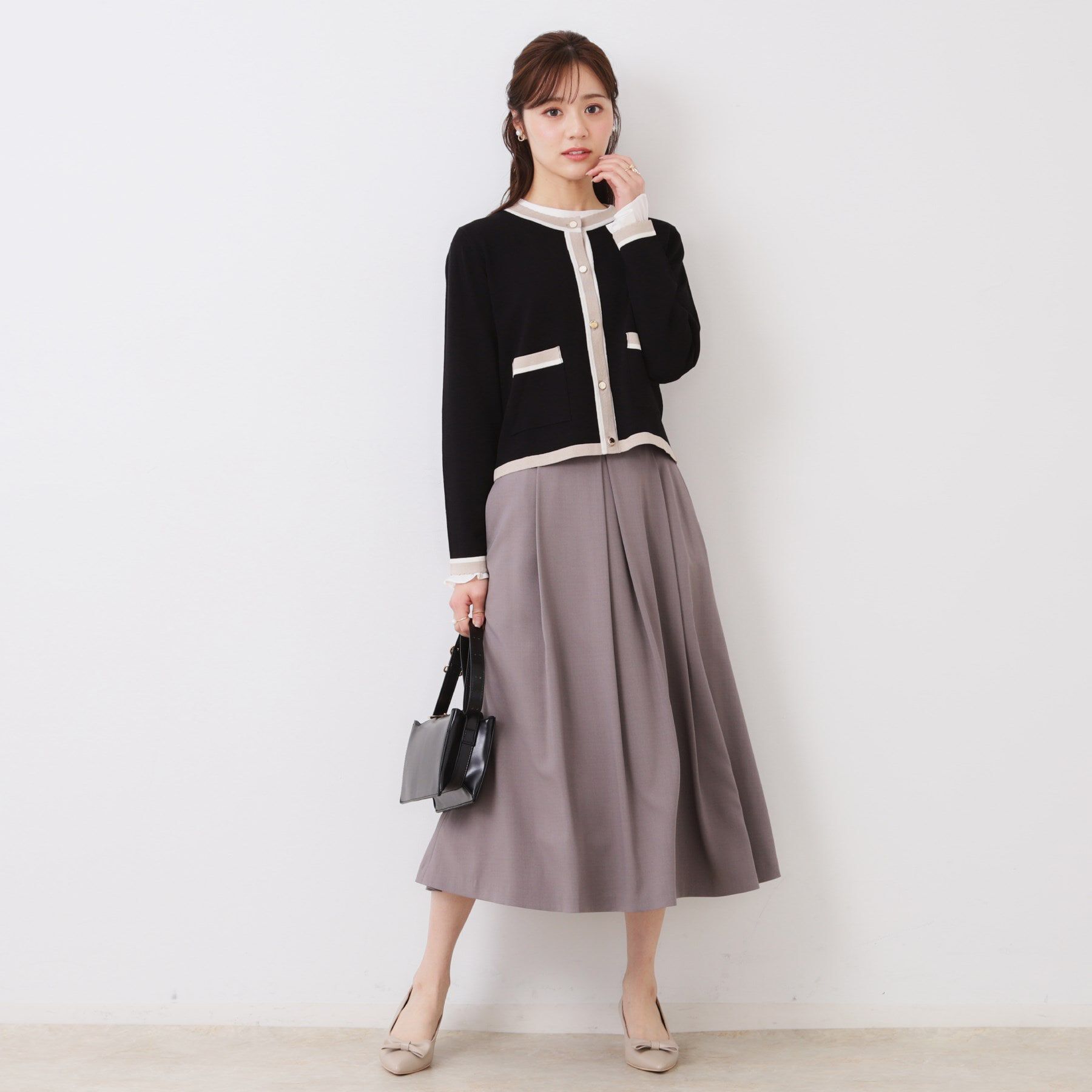 Couture broach「【きれいめ・通勤・初夏まで着られる】配色ラメカーディガン」|カーディガン|