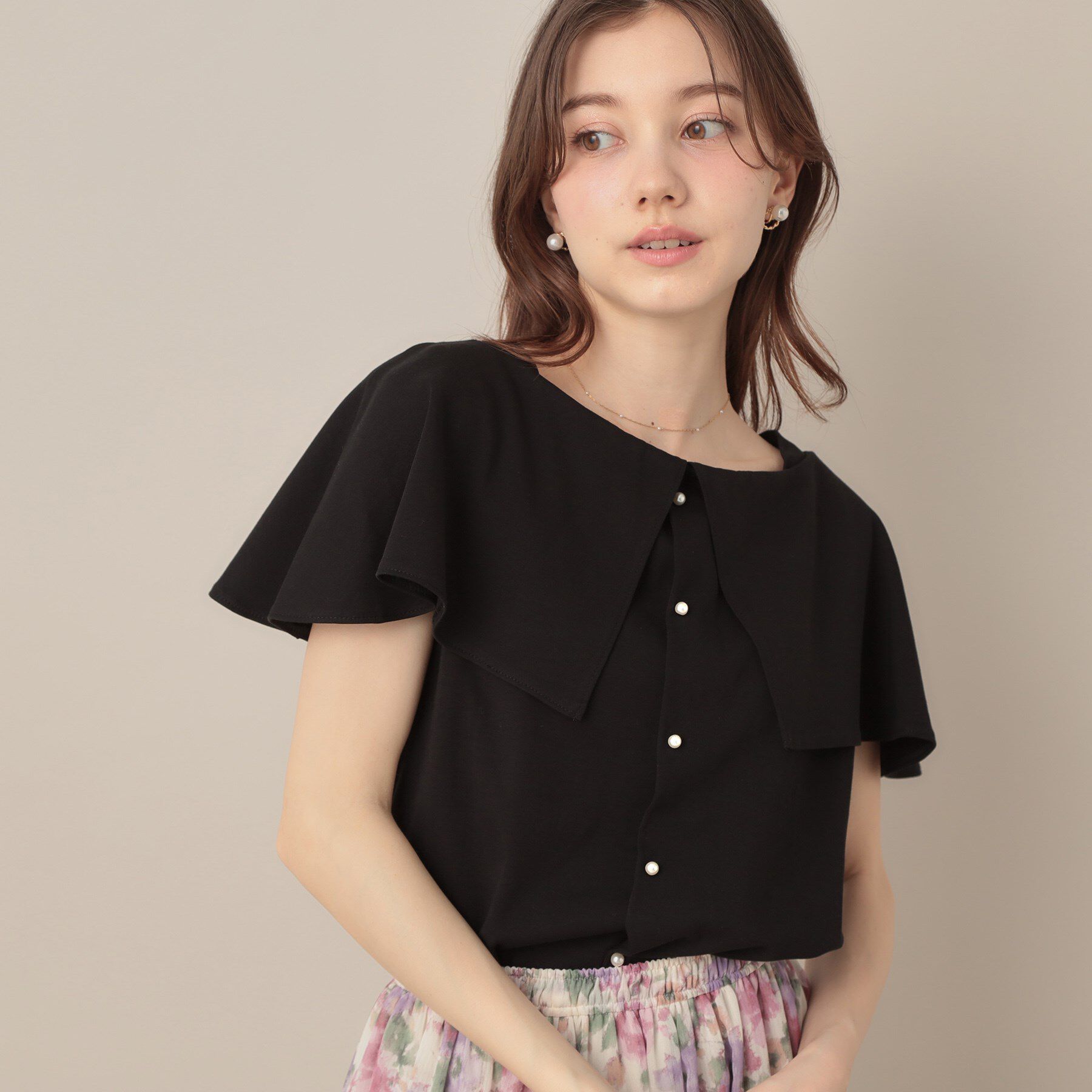 Couture broach「【マシンウォッシャブル・UVケア・接触冷感】2WAYケープデザインカットソー」|Tシャツ・カットソー|