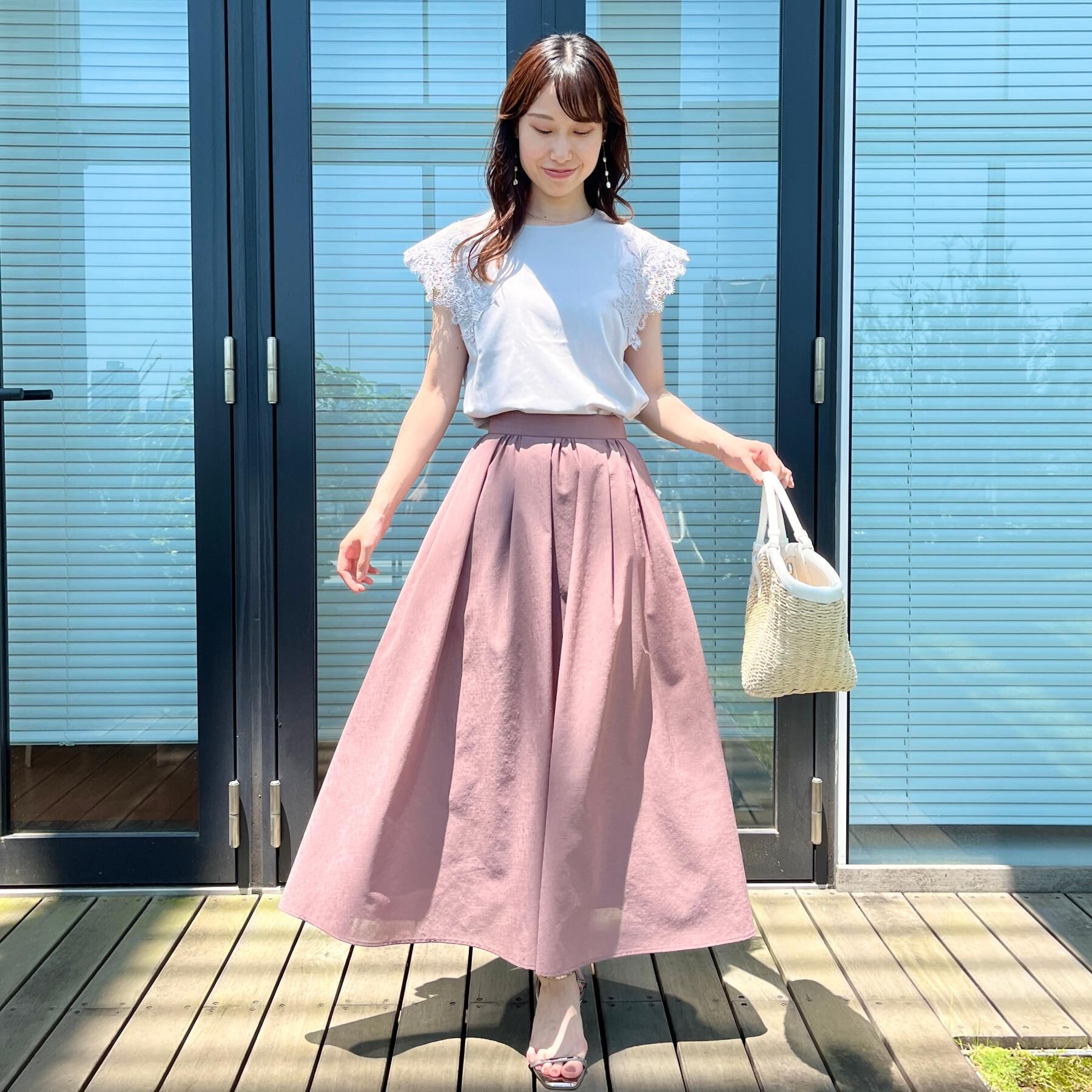 Couture broach「【マシンウォッシャブル・UVケア・接触冷感】フレンチ肩レースカットソー」|Tシャツ・カットソー|