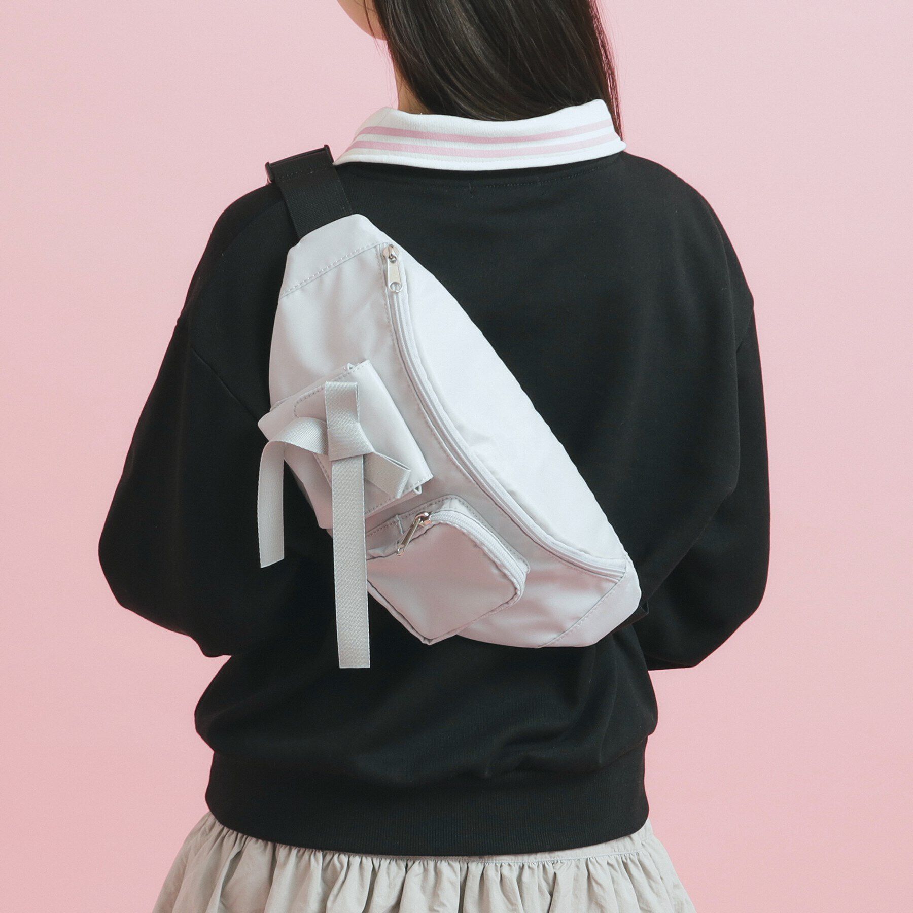 PINK-latte「ダブルポケットリボン付きウエストバッグ」|その他|