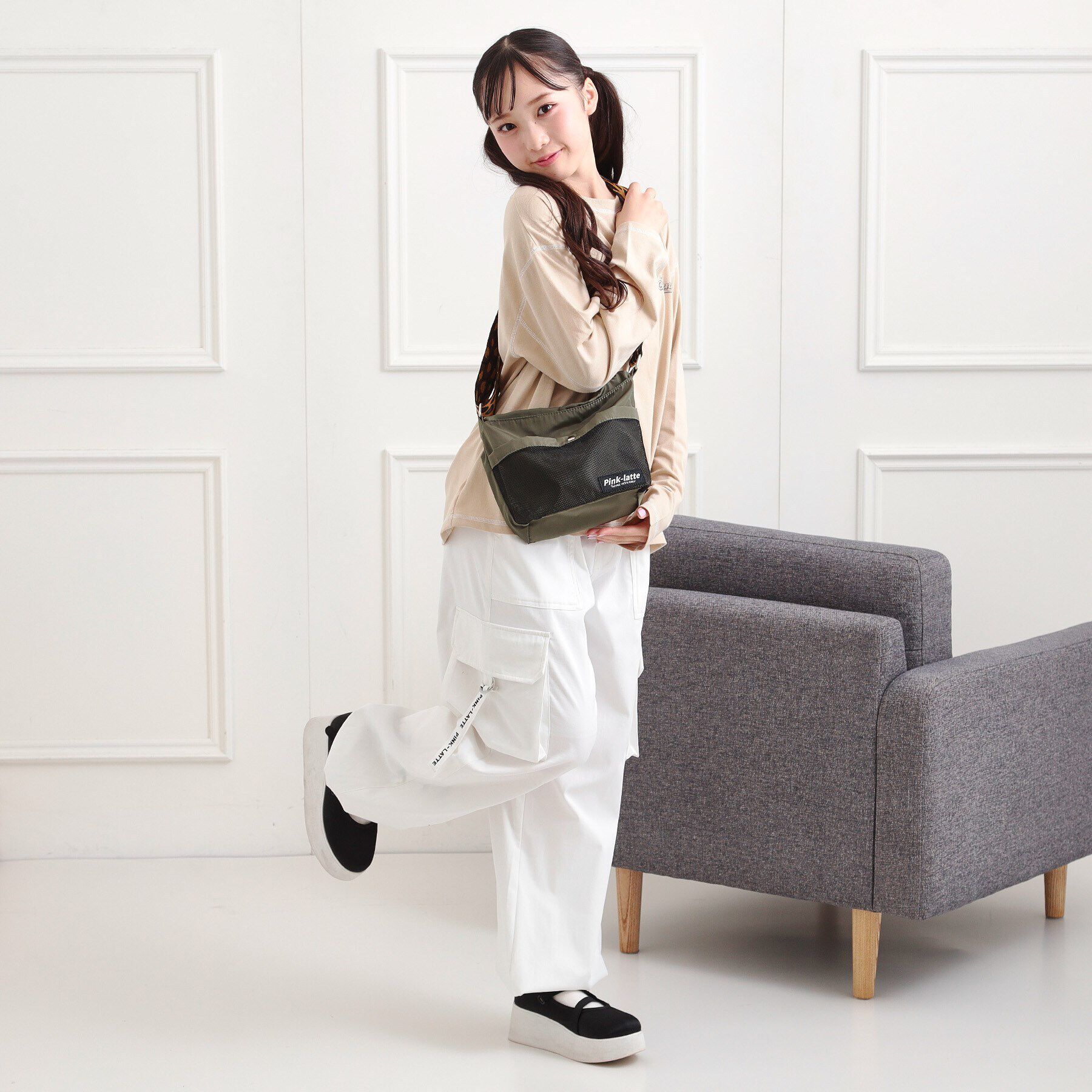 PINK-latte「レオパードカジュアルショルダー」|ショルダー・メッセンジャー|