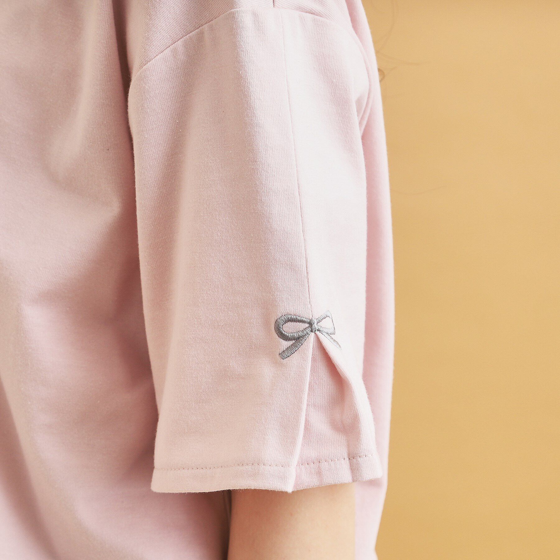 PINK-latte「ドロストリボンタックトップス」|Tシャツ・カットソー|