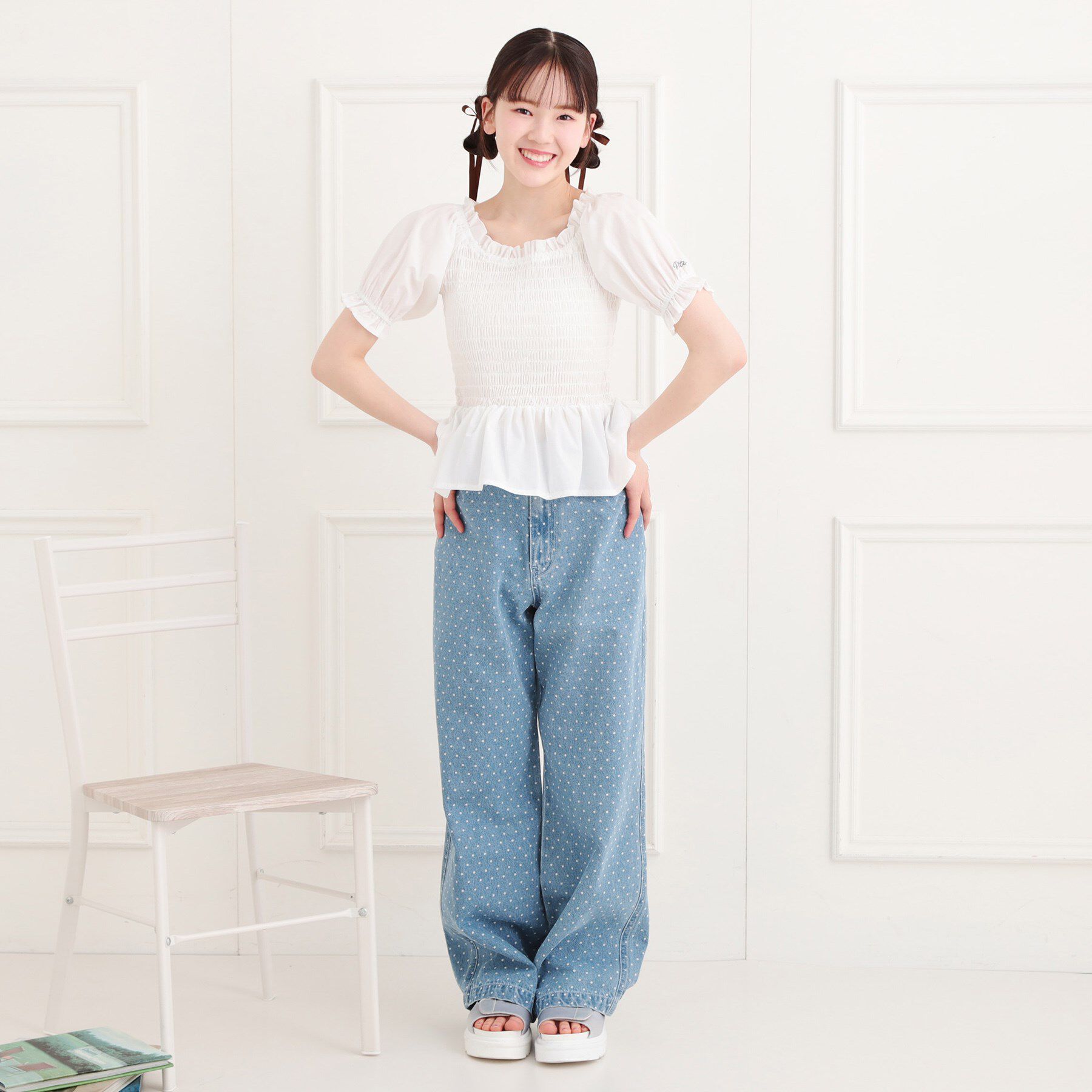 PINK-latte「2WAYシャーリングブラウス」|シャツ・ブラウス|