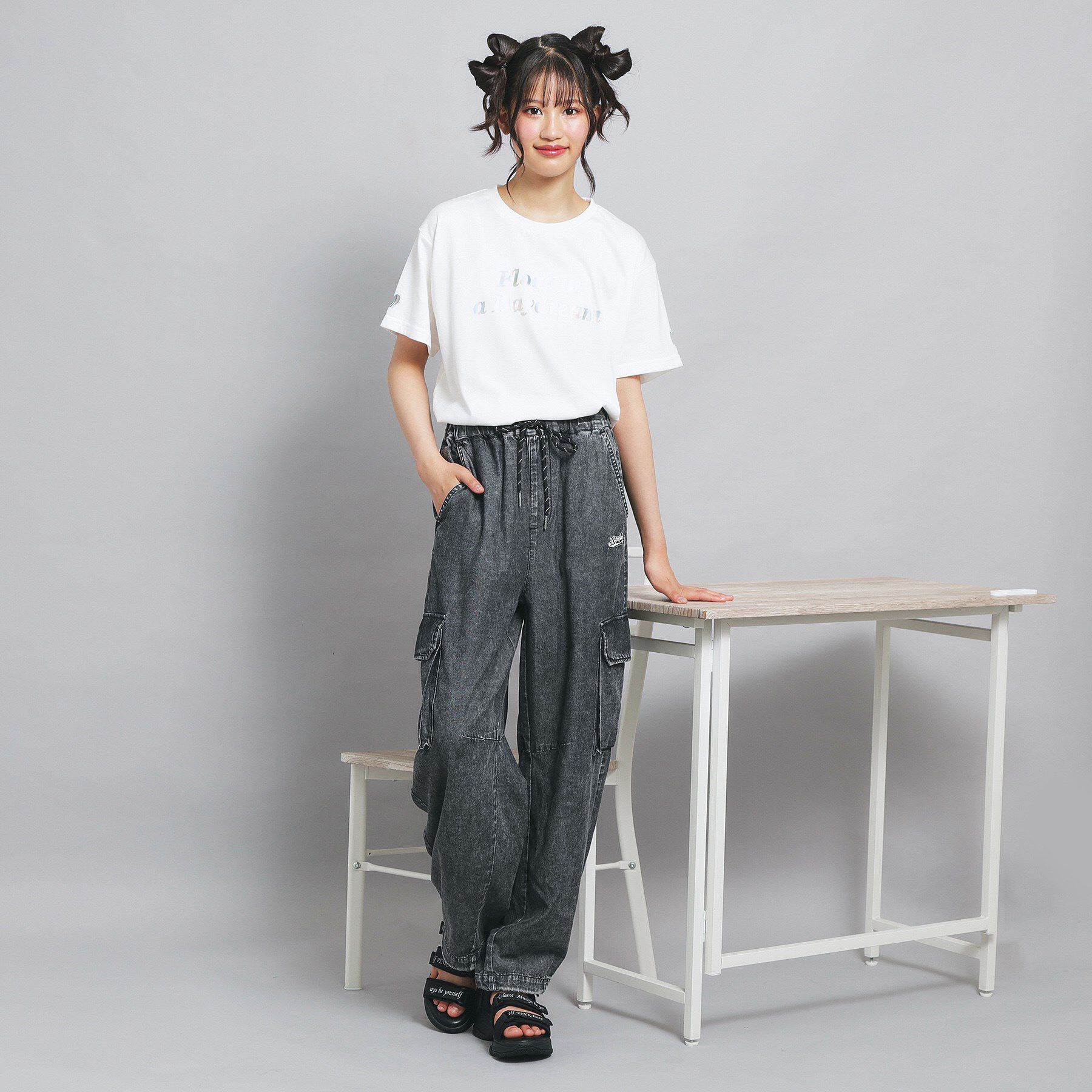 PINK-latte「オーロラプリントハートあきTシャツ」|Tシャツ・カットソー|