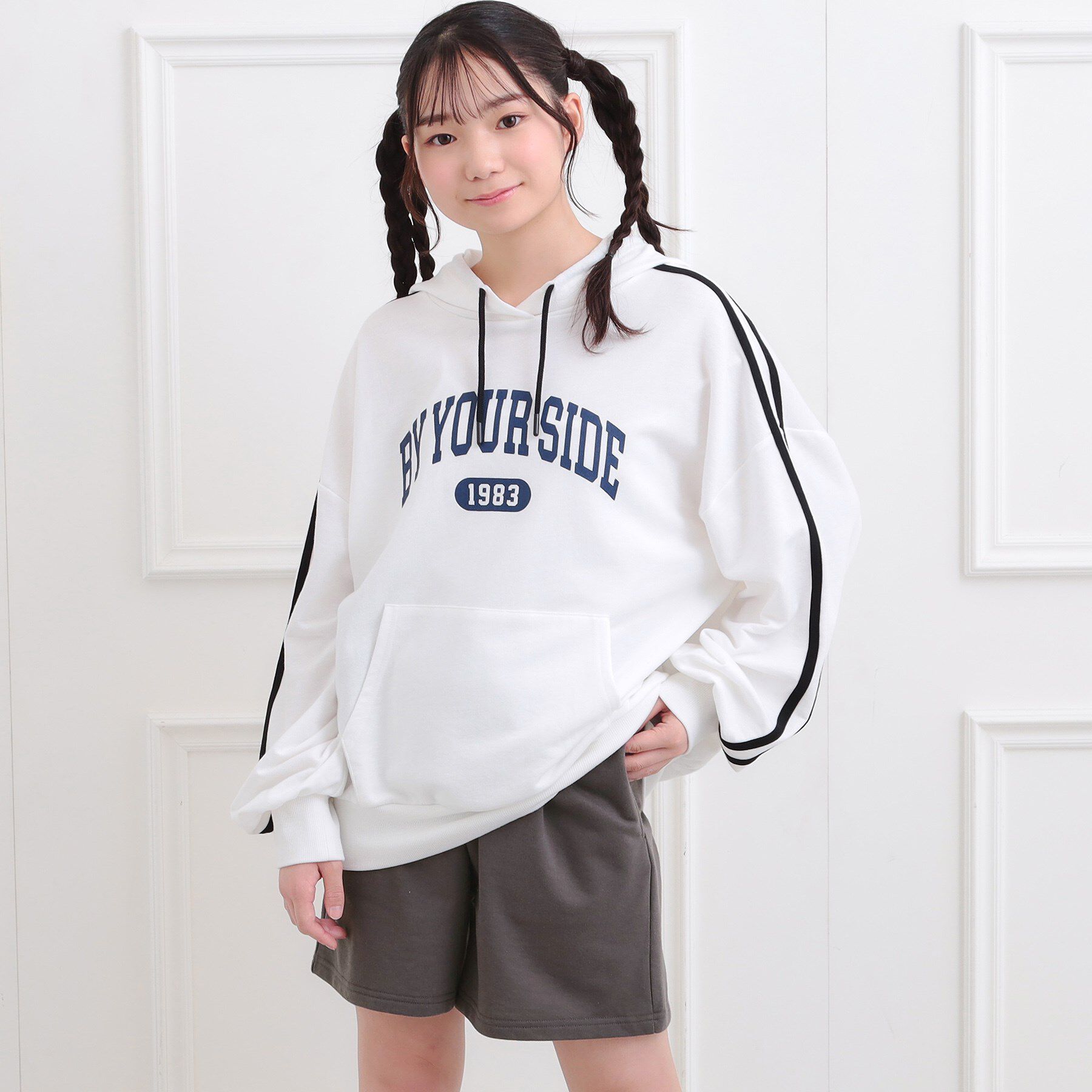 PINK-latte「袖ラインパーカ＋ショートパンツセット」|その他|