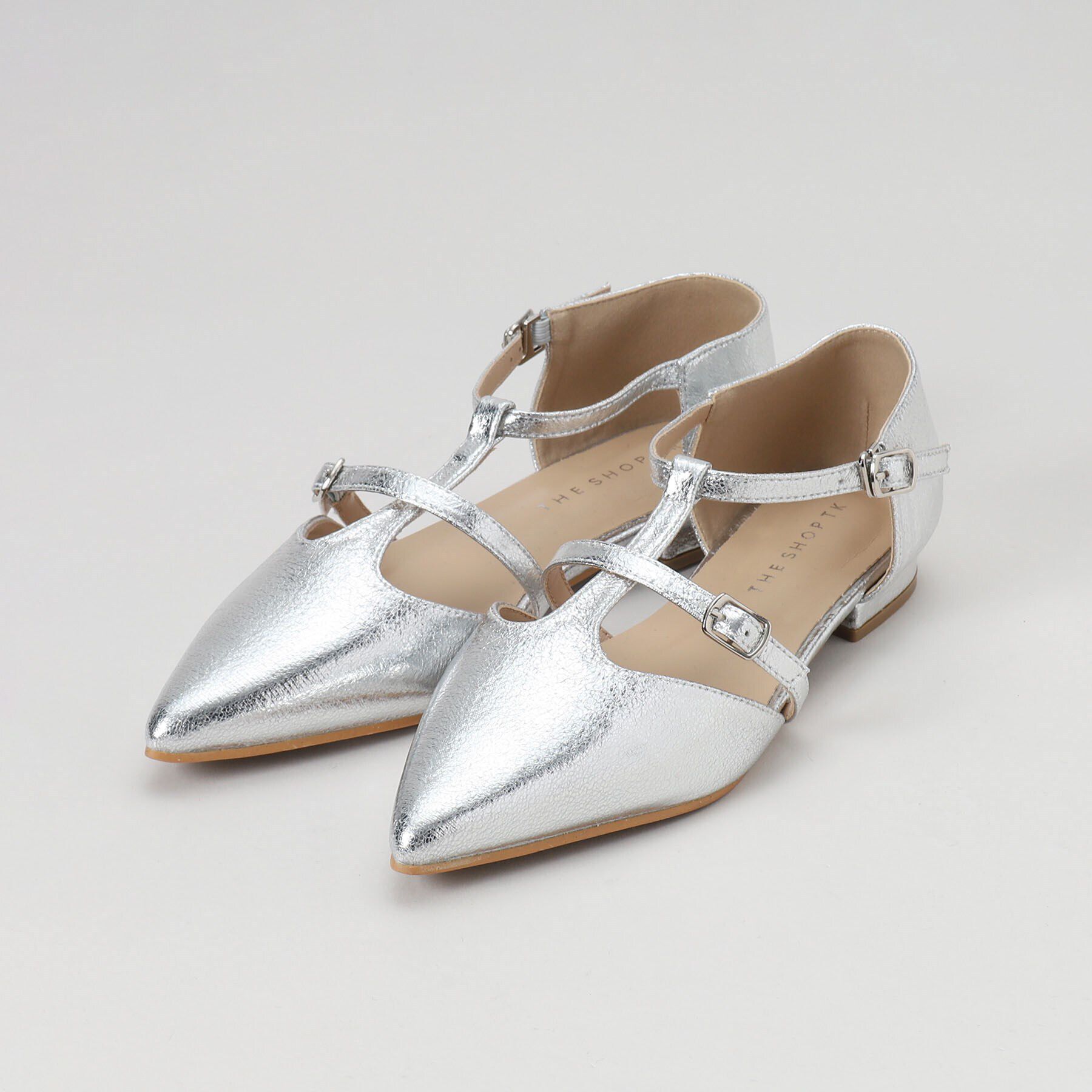 THE SHOP TK「【＠BAILA掲載】ダブルストラップパンプス」|パンプス|シルバー(006)
