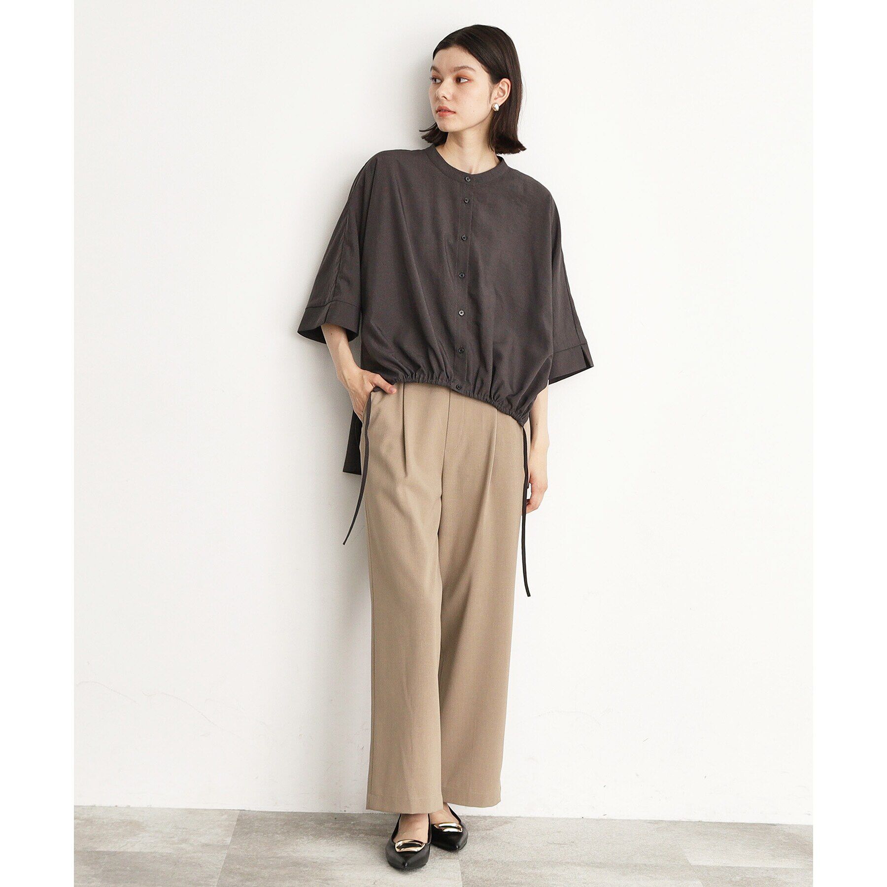 THE SHOP TK「【魅せる体形カバー服】ドロストドルマンブラウス/洗える」|シャツ・ブラウス|