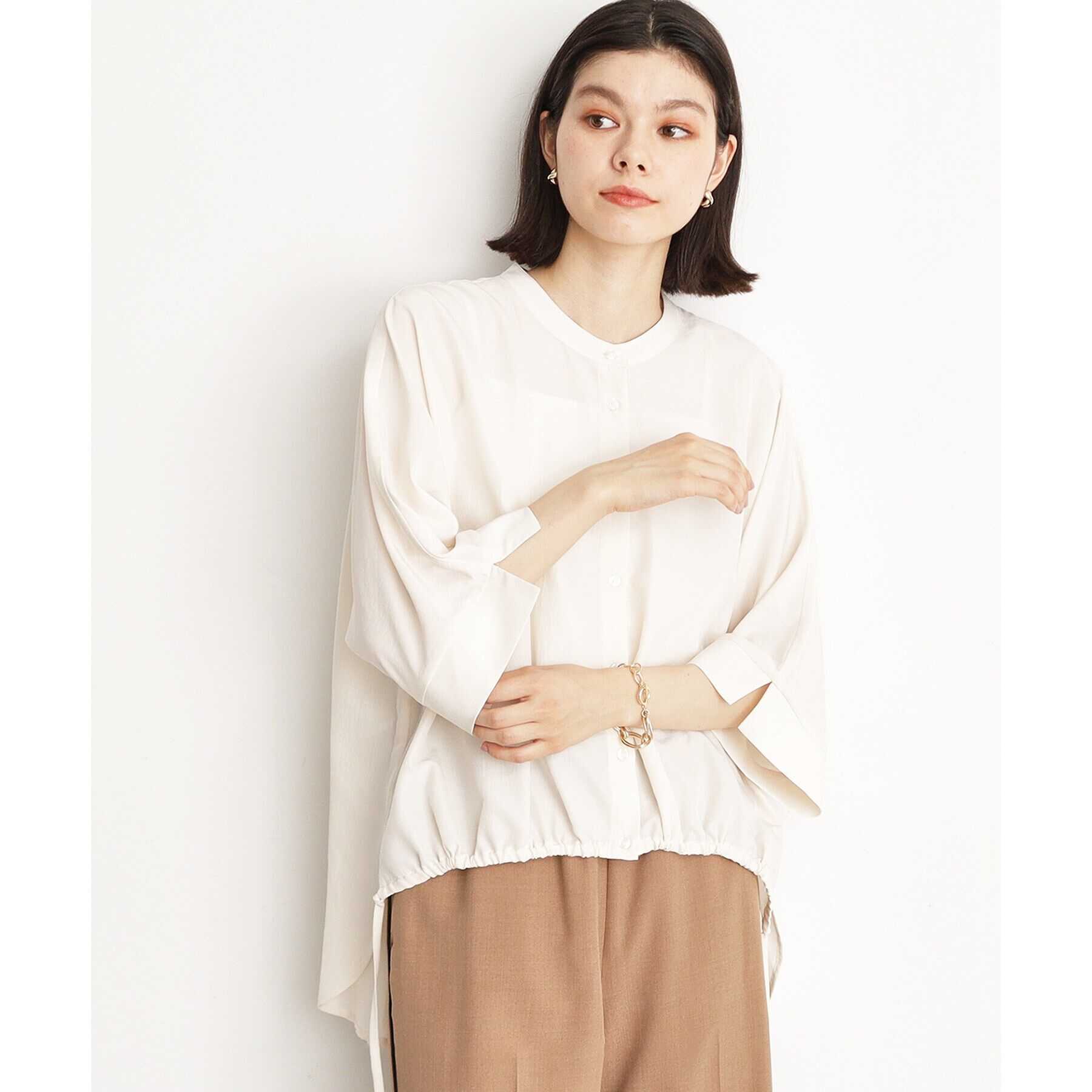 THE SHOP TK「【魅せる体形カバー服】ドロストドルマンブラウス/洗える」|シャツ・ブラウス|