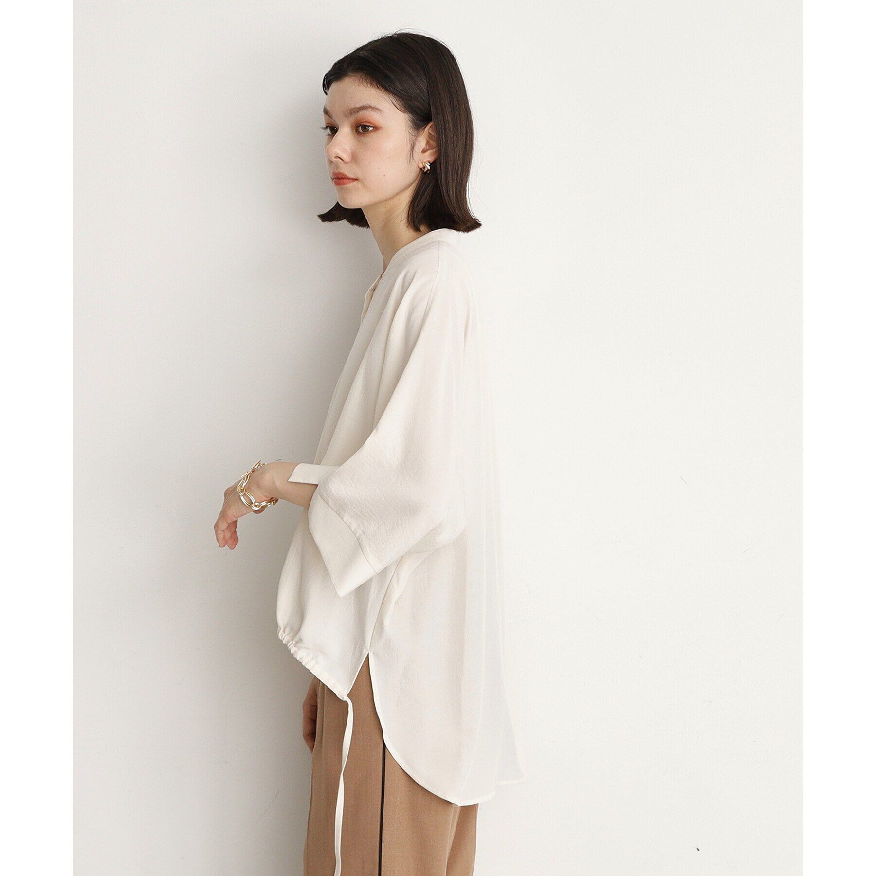 THE SHOP TK「【魅せる体形カバー服】ドロストドルマンブラウス/洗える」|シャツ・ブラウス|