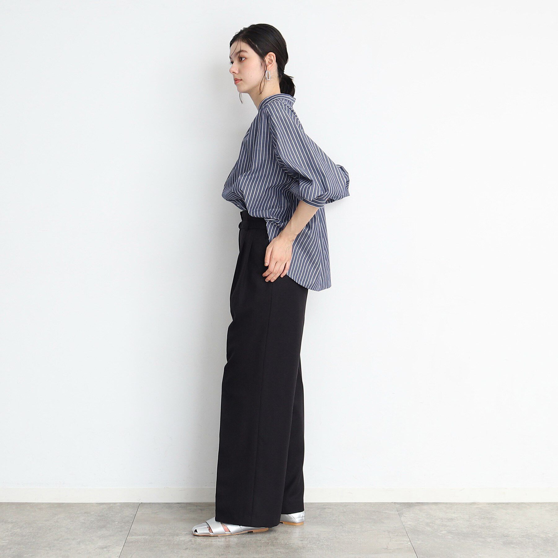 THE SHOP TK「【着映え/洗濯機OK/クラシカルに】ラメストライプシャツ」|シャツ・ブラウス|