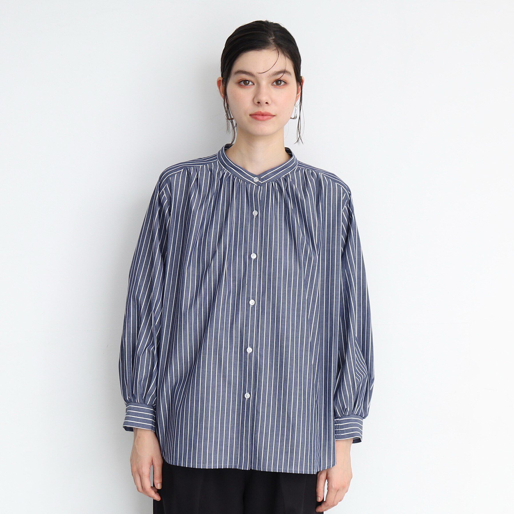 THE SHOP TK「【着映え/洗濯機OK/クラシカルに】ラメストライプシャツ」|シャツ・ブラウス|