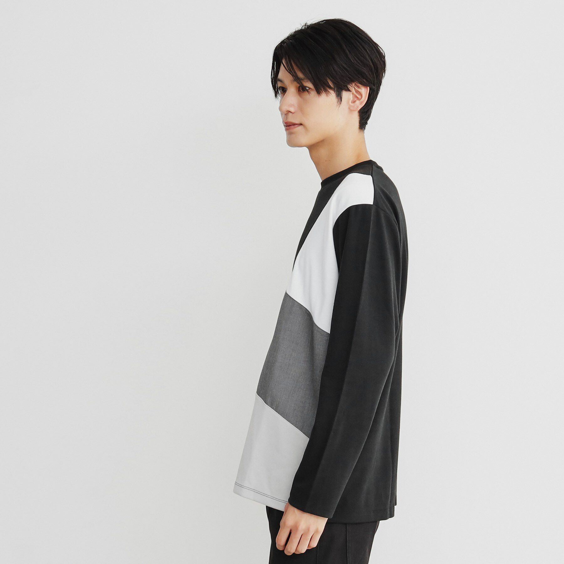 THE SHOP TK「異素材ブロッキング長袖Tシャツ」|Tシャツ・カットソー|