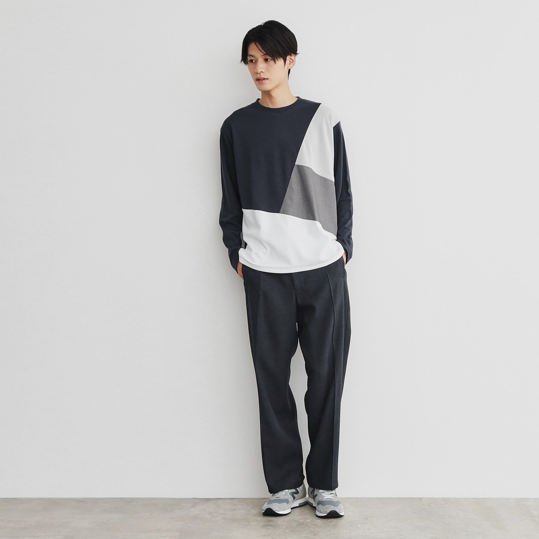 THE SHOP TK「異素材ブロッキング長袖Tシャツ」|Tシャツ・カットソー|