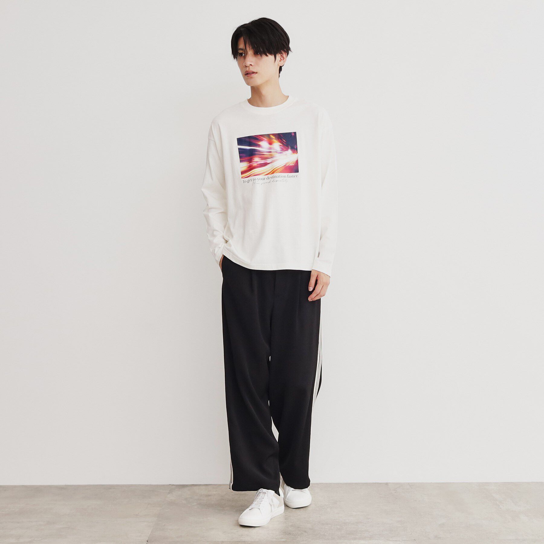 THE SHOP TK「オーガビッツグラフィックプリント長袖Tシャツ 親子リンク/コットン100％/マシンウォッシャブル」|Tシャツ・カットソー|