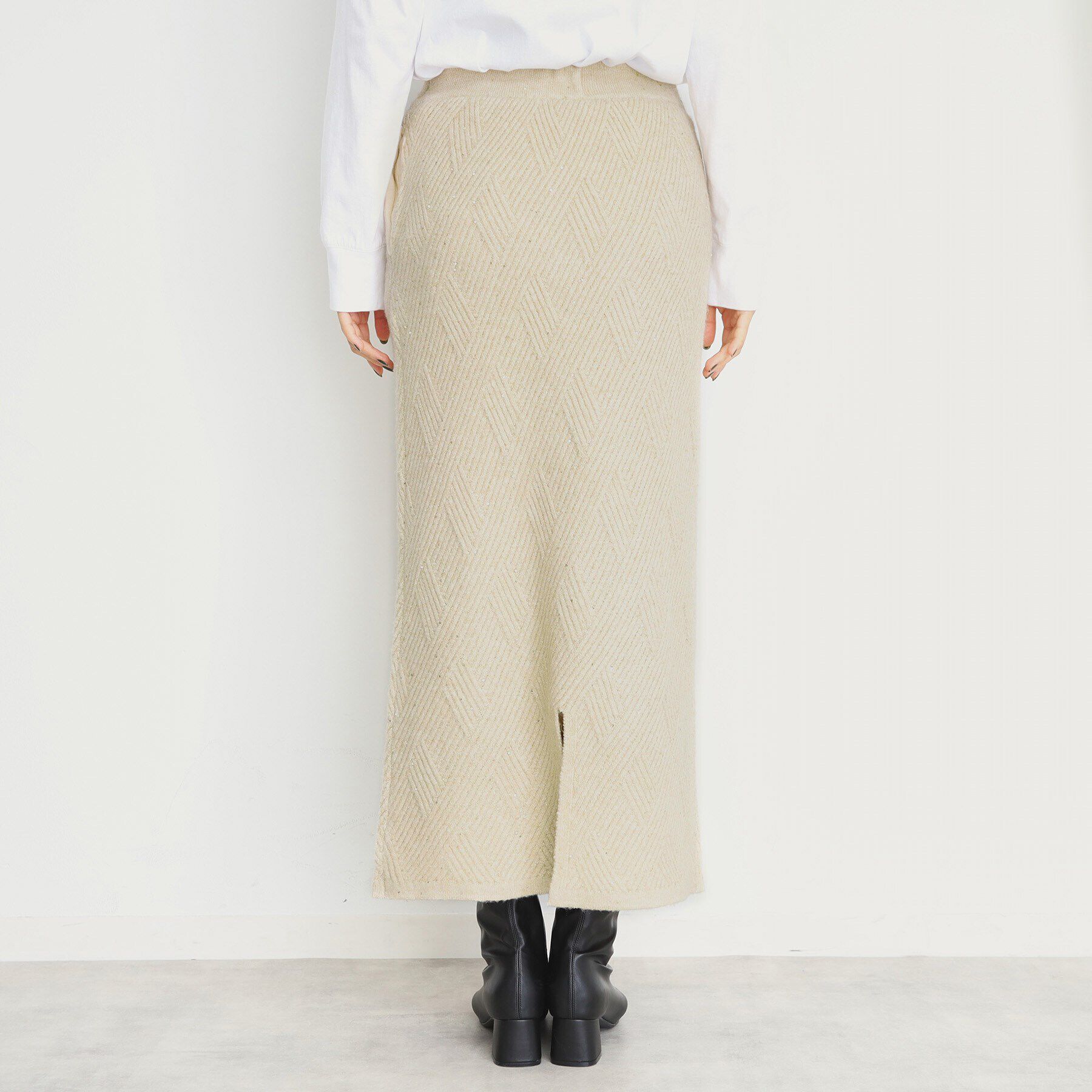 THE SHOP TK「リンクススパンコールニットスカート/洗える」|スカート|