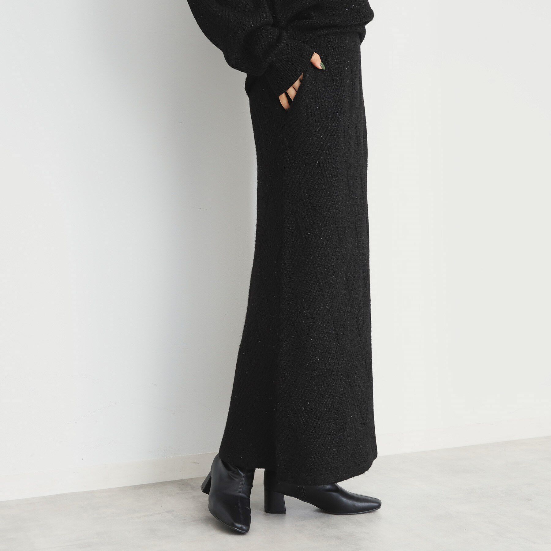 THE SHOP TK「リンクススパンコールニットスカート/洗える」|スカート|