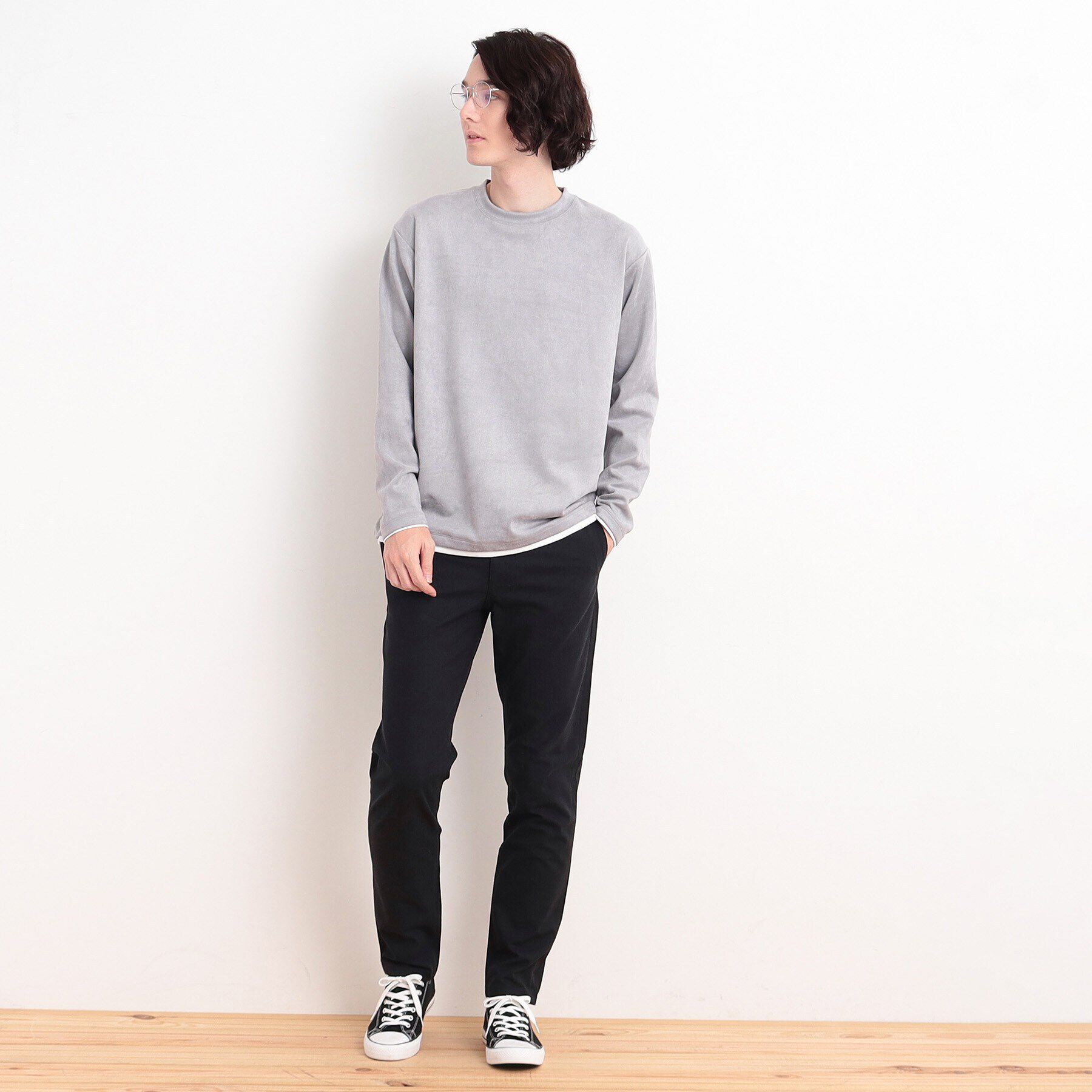 THE SHOP TK「スウェードタッチフェイクレイヤードプルオーバー」|Tシャツ・カットソー|