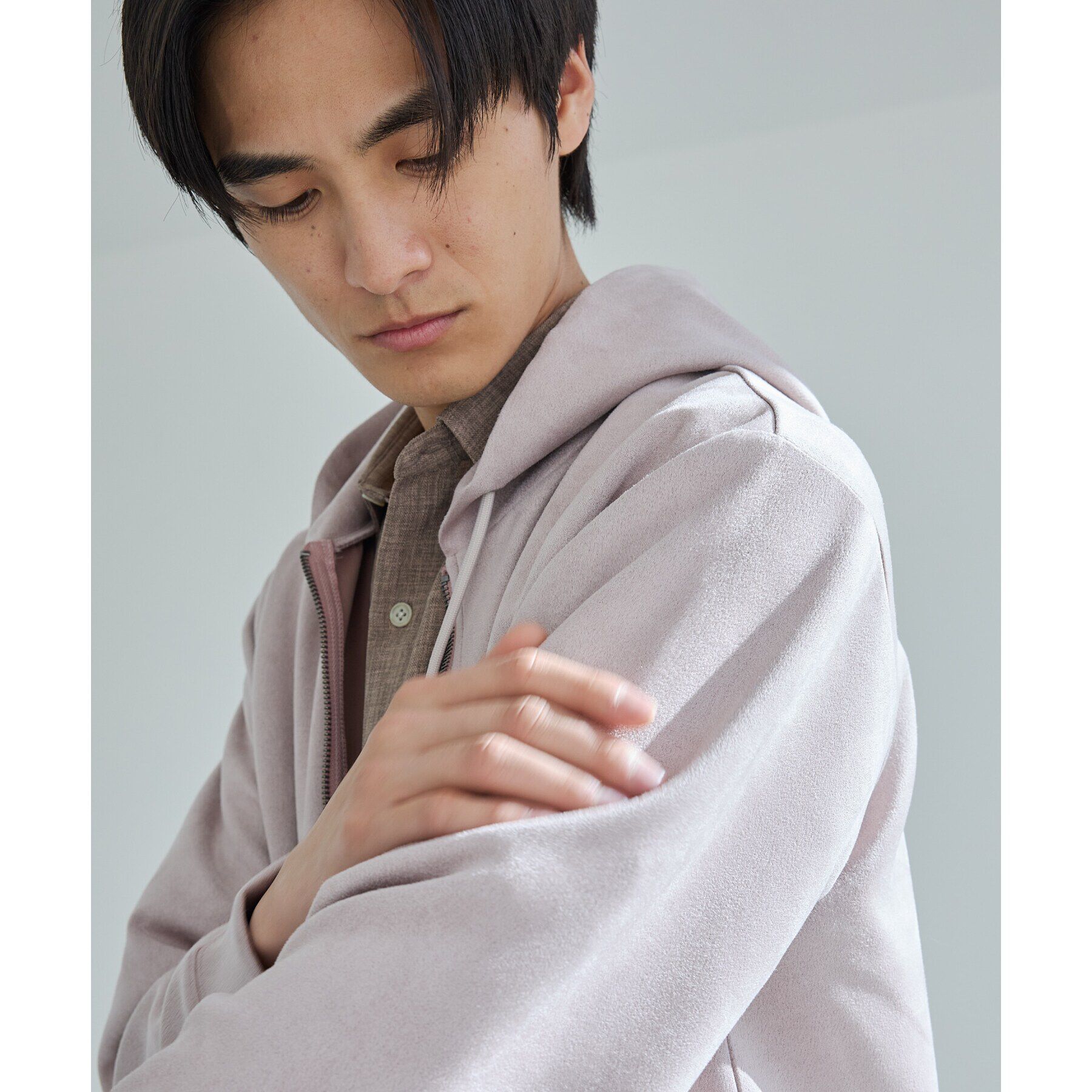 THE SHOP TK「スウェードタッチダンボールジップパーカ」|パーカー|