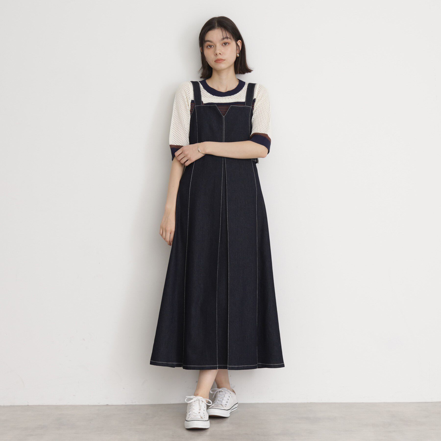 THE SHOP TK「デニムジャンスカ」|ワンピース|ネイビー(094)