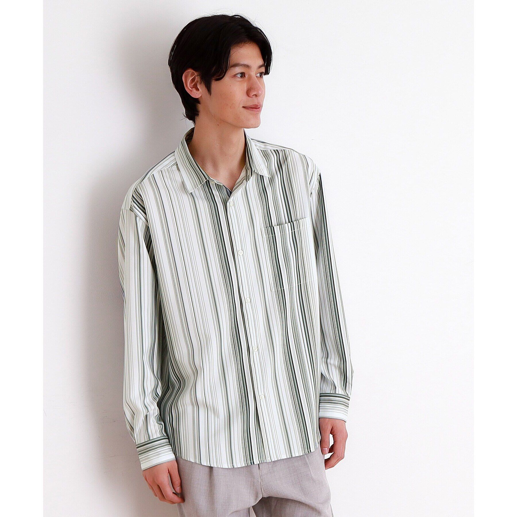 THE SHOP TK「マルチストライプ長袖シャツ」|シャツ・ブラウス|