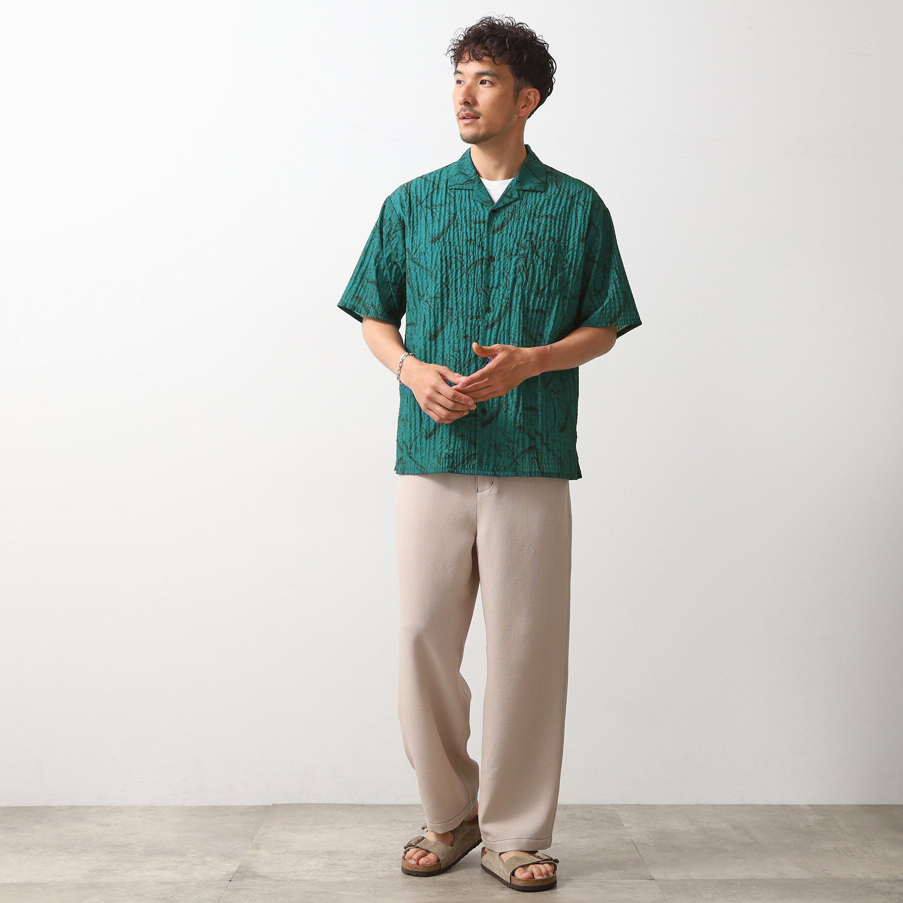 THE SHOP TK「総柄サッカー半袖シャツ マシンウォッシャブル」|シャツ・ブラウス|