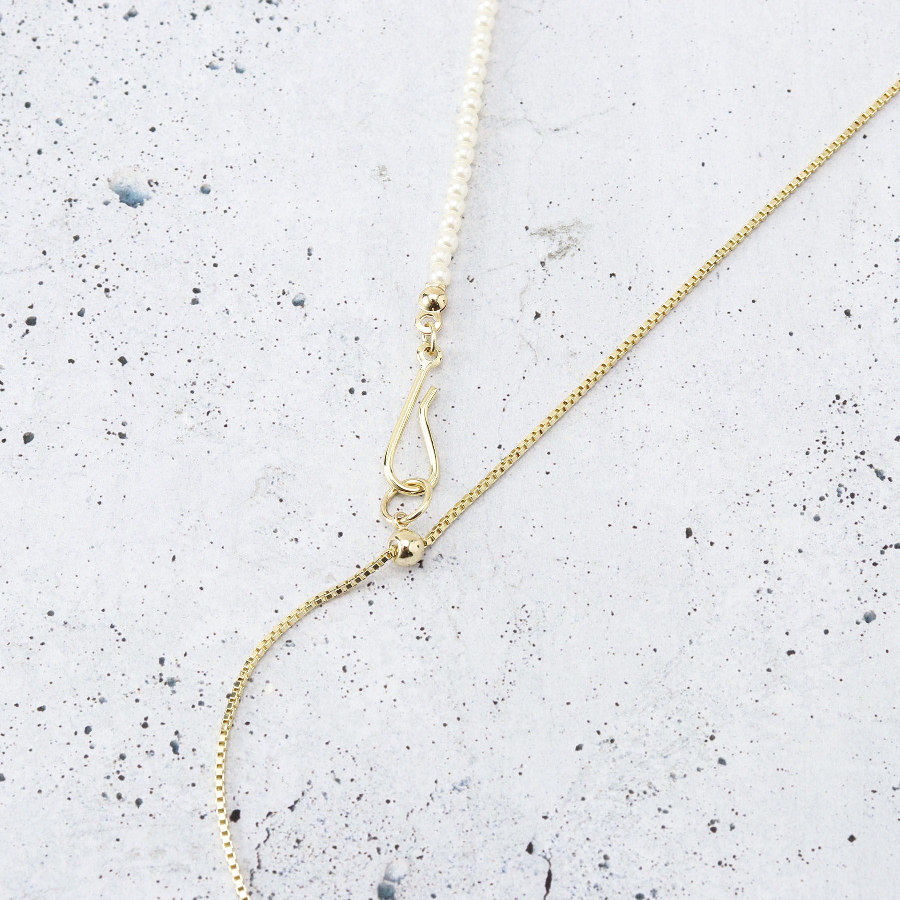 THE SHOP TK「華奢パール調Y字ネックレス」|ネックレス|