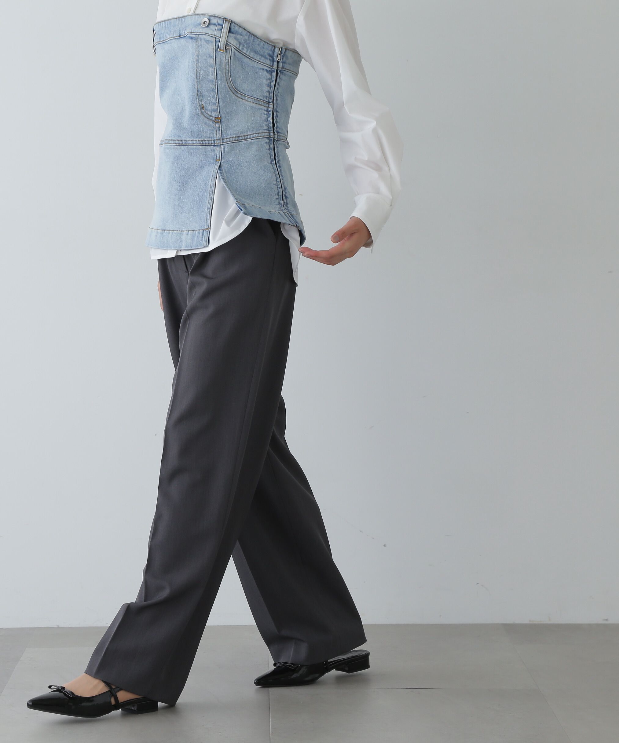  「ワイドトラウザー」|その他|グレー