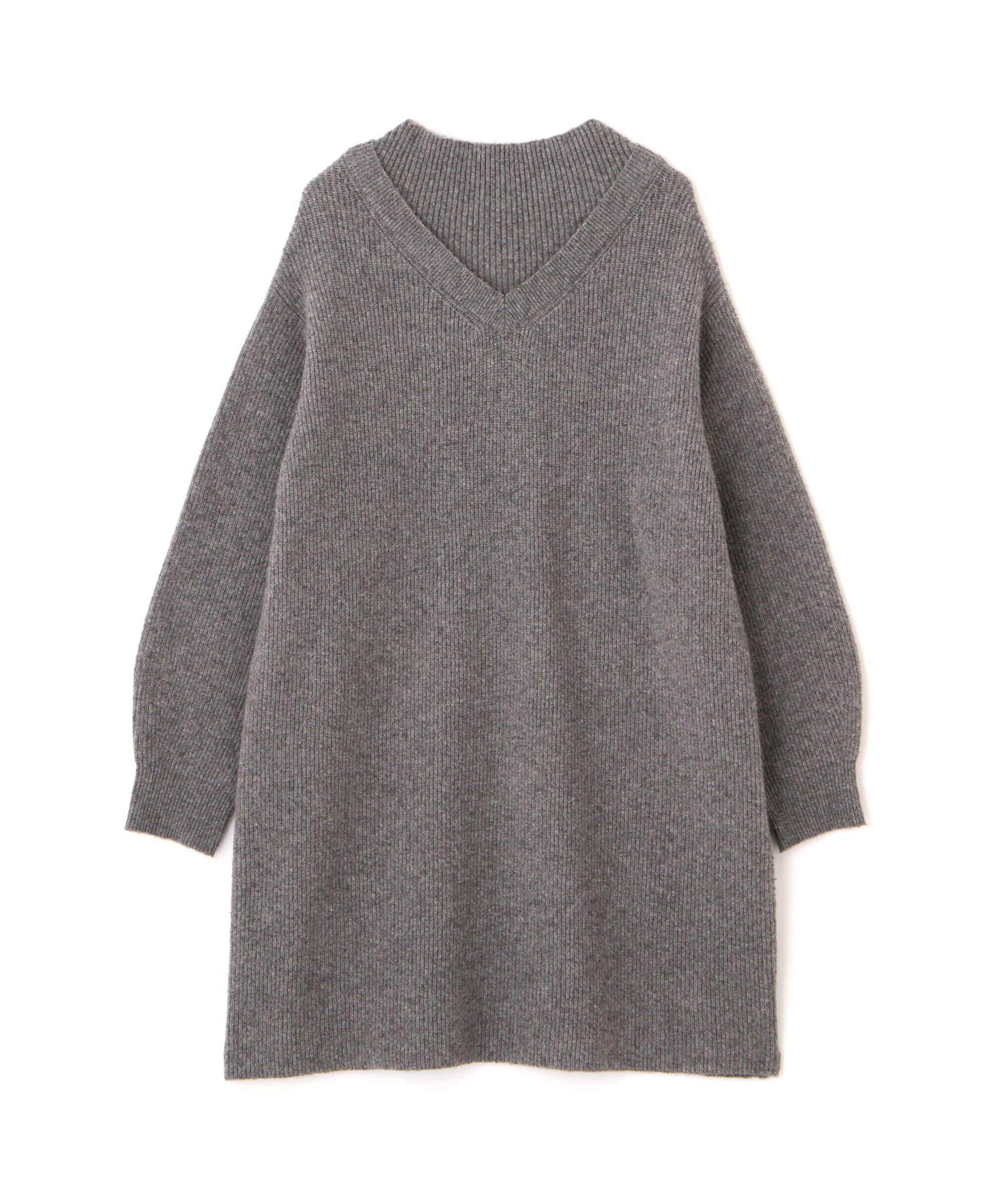  「レイヤード風畦ニットミディワンピース」|ワンピース|