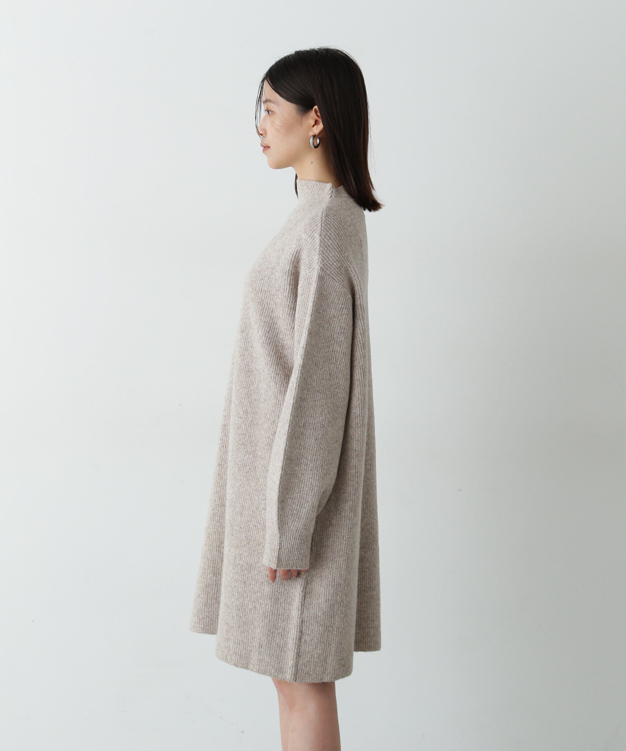 「レイヤード風畦ニットミディワンピース」|ワンピース|