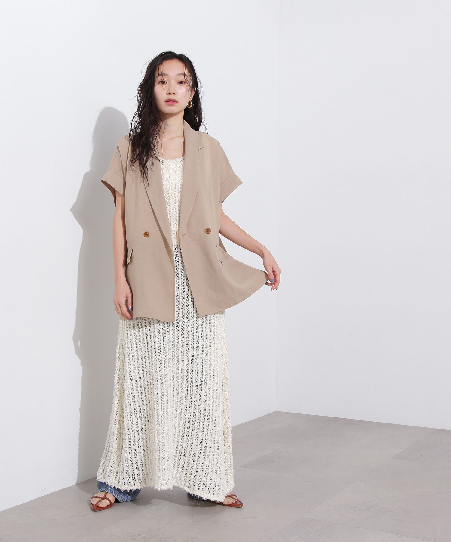  「メッシュニットワンピース」|ワンピース|