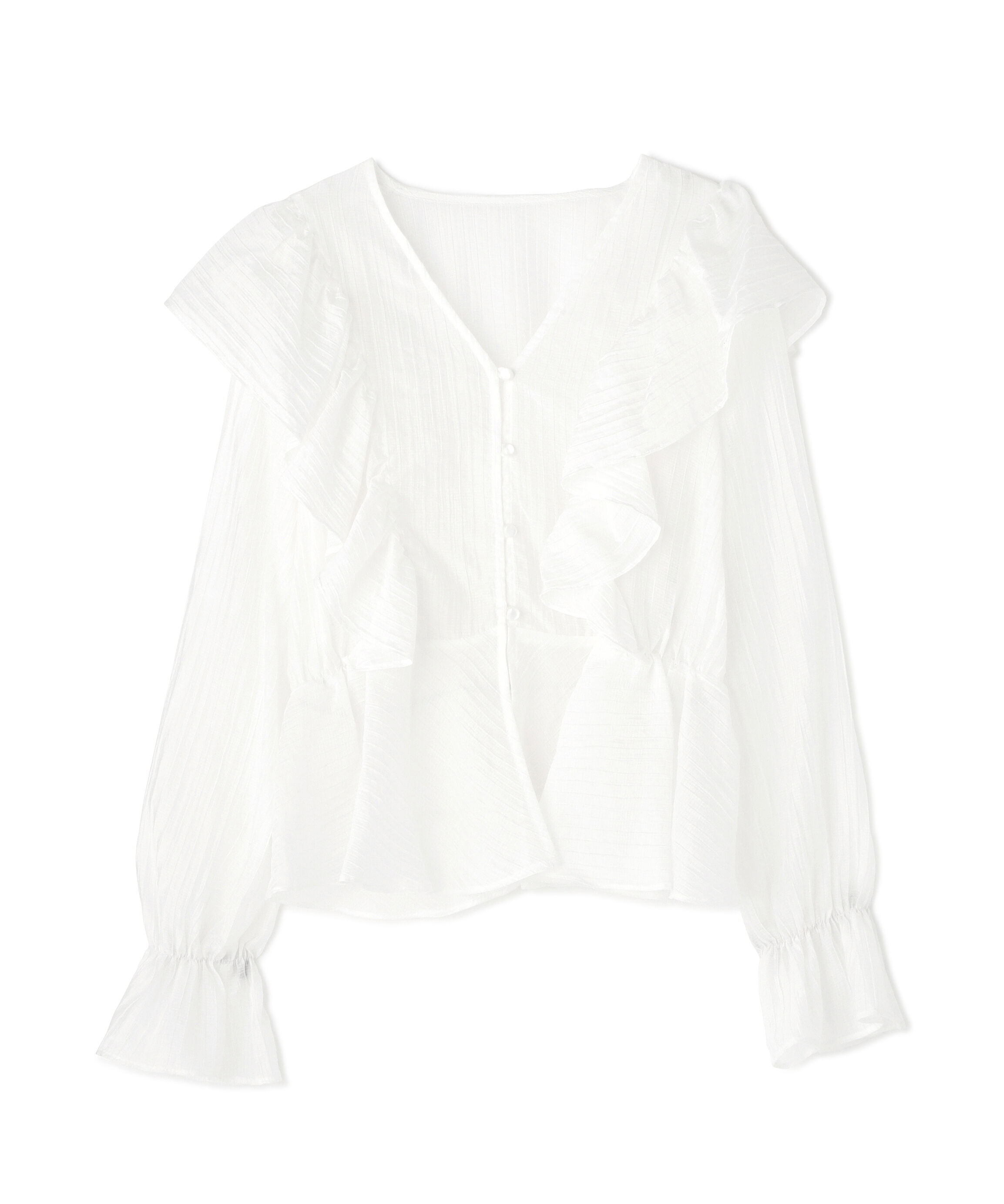  「シアーペプラムラッフルブラウス」|シャツ・ブラウス|