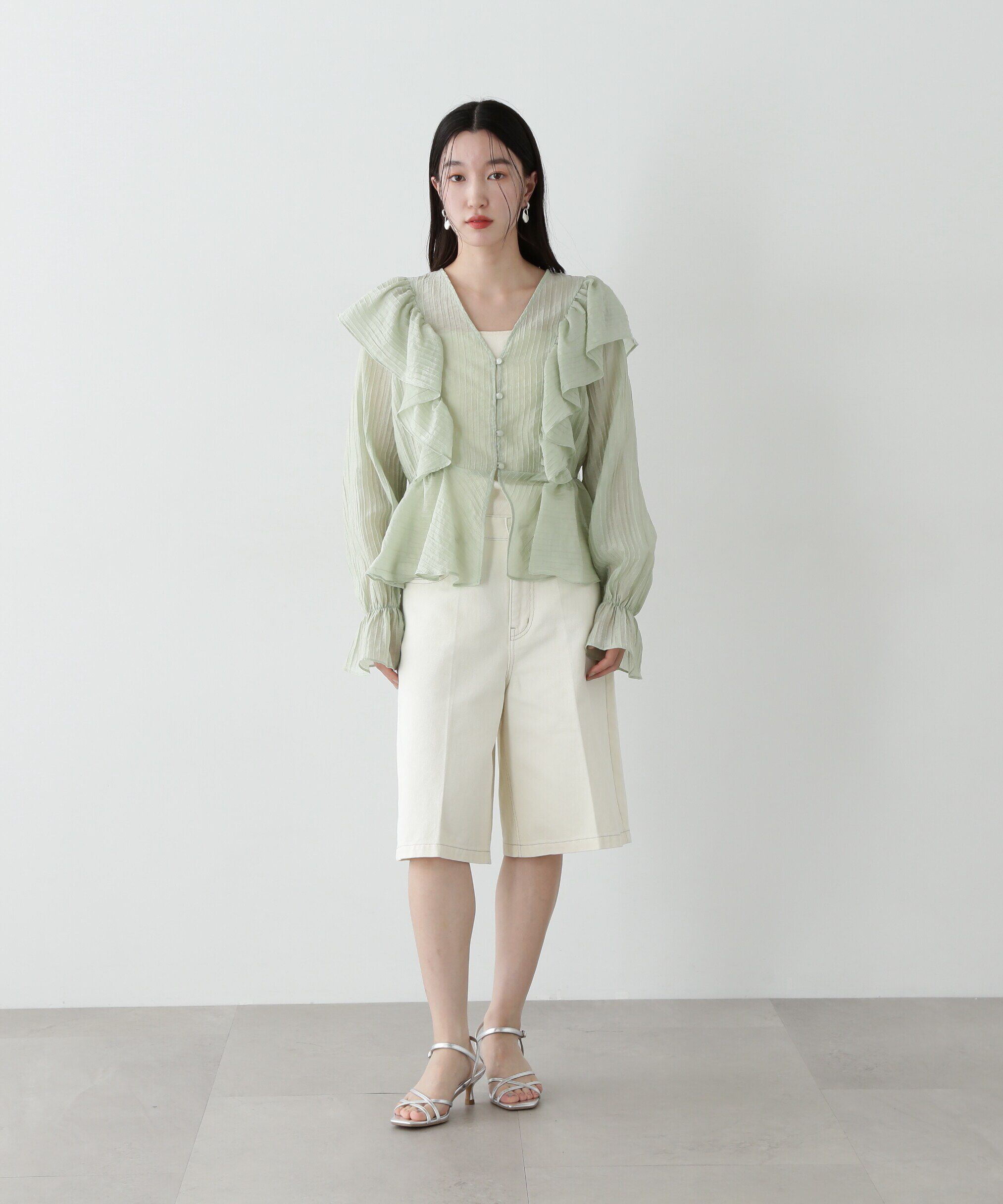  「シアーペプラムラッフルブラウス」|シャツ・ブラウス|