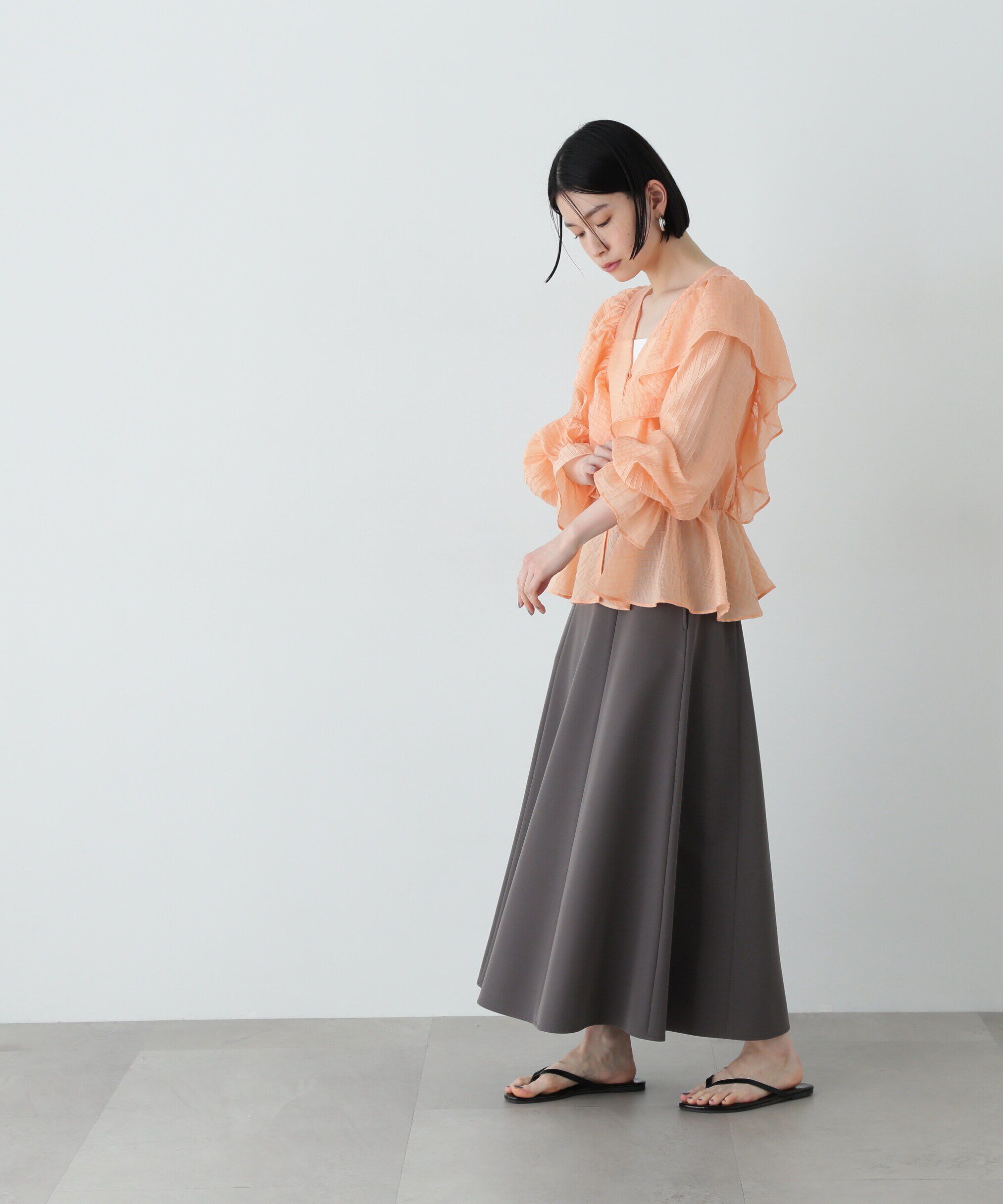  「シアーペプラムラッフルブラウス」|シャツ・ブラウス|