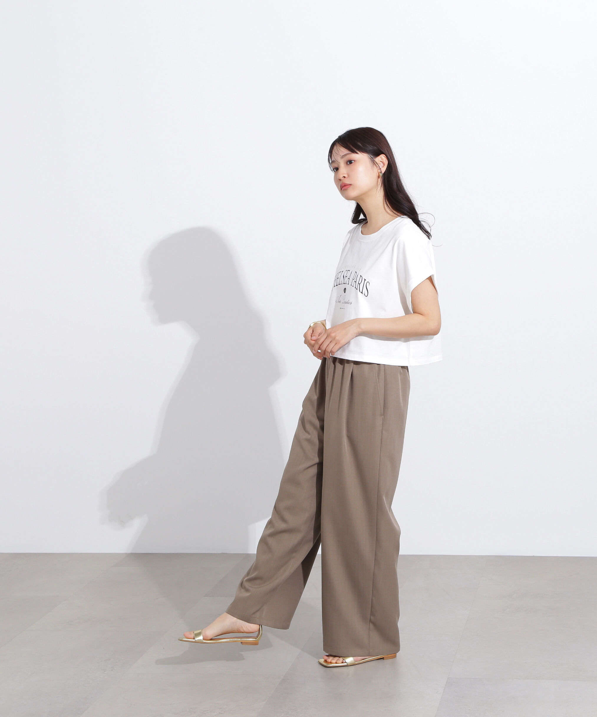  「クロップドカレッジロゴTシャツ」|Tシャツ・カットソー|