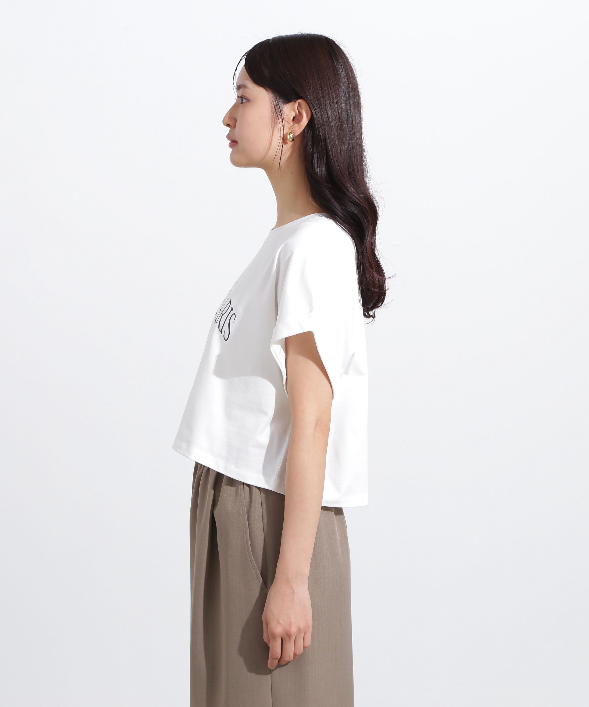  「クロップドカレッジロゴTシャツ」|Tシャツ・カットソー|