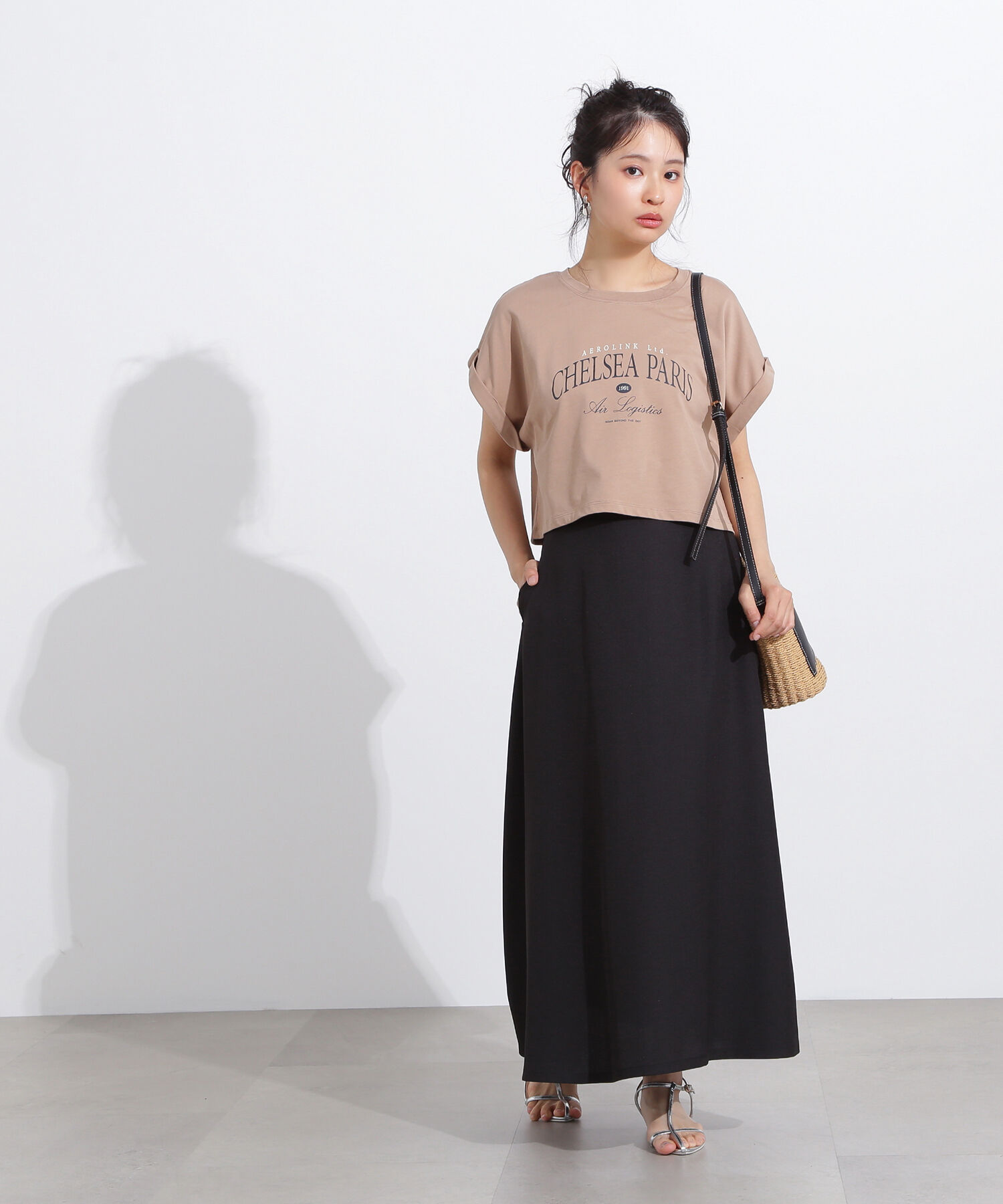  「クロップドカレッジロゴTシャツ」|Tシャツ・カットソー|