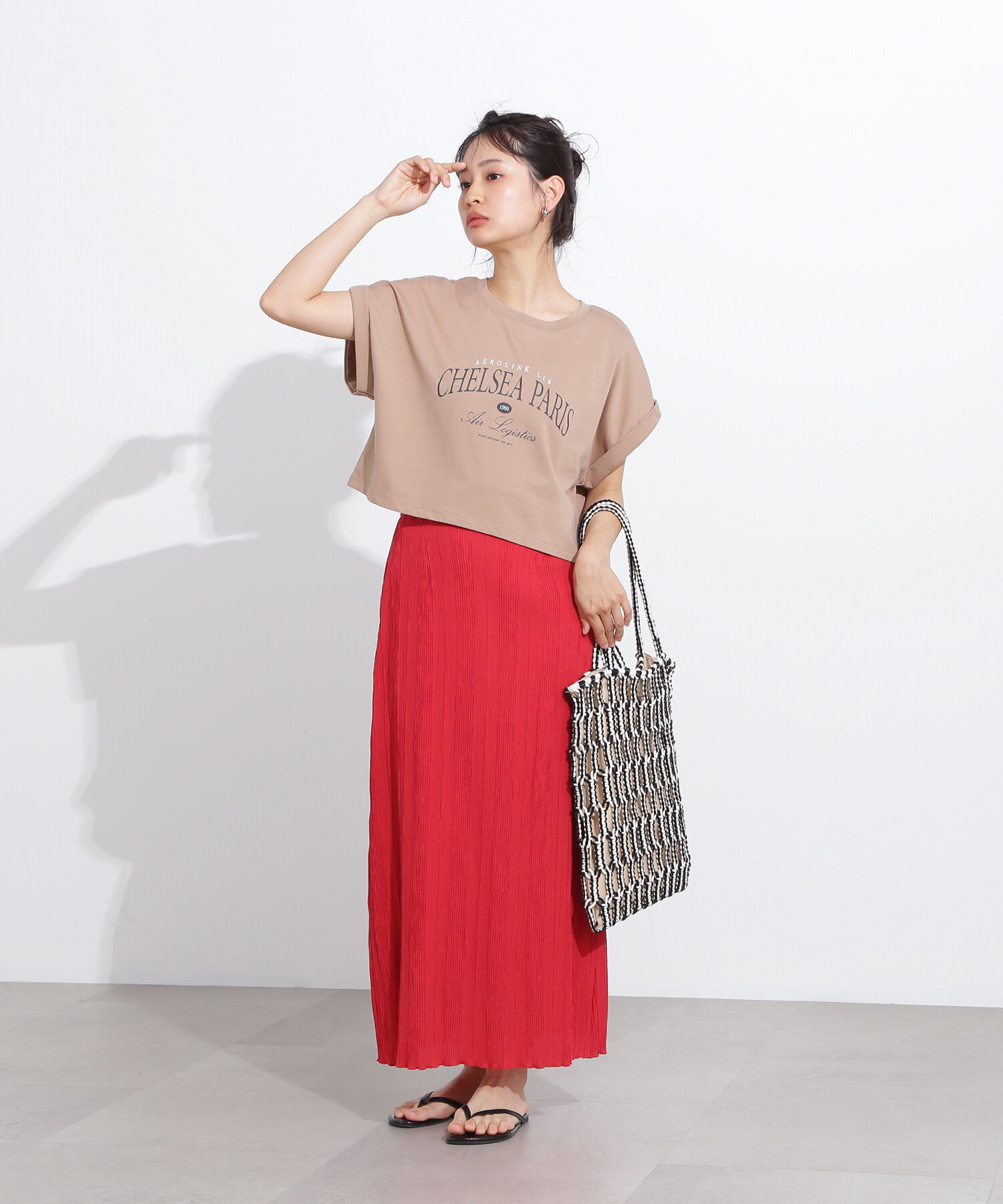  「クロップドカレッジロゴTシャツ」|Tシャツ・カットソー|