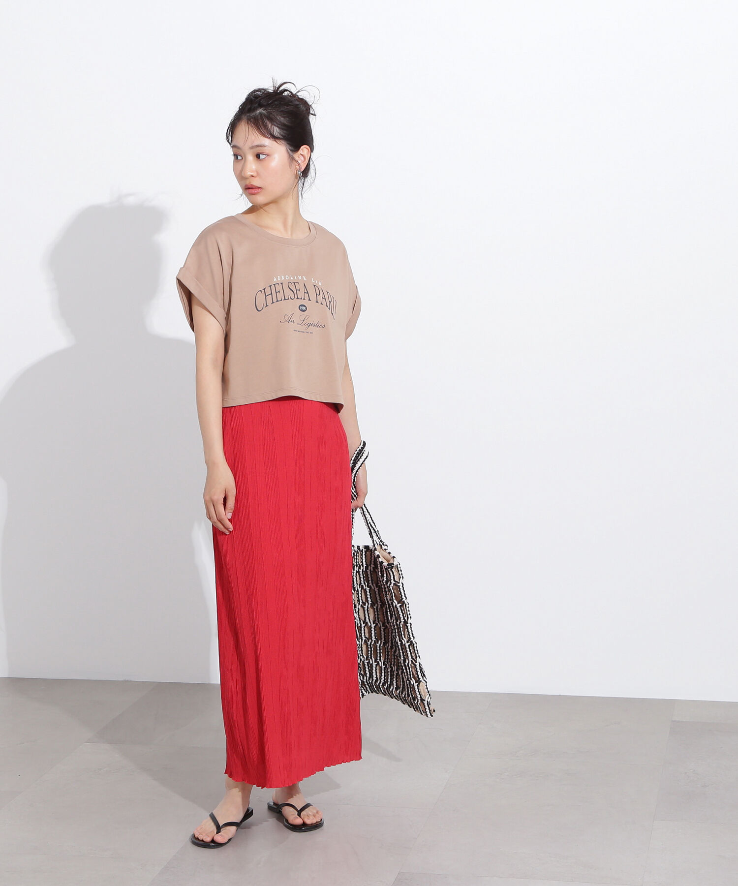  「クロップドカレッジロゴTシャツ」|Tシャツ・カットソー|