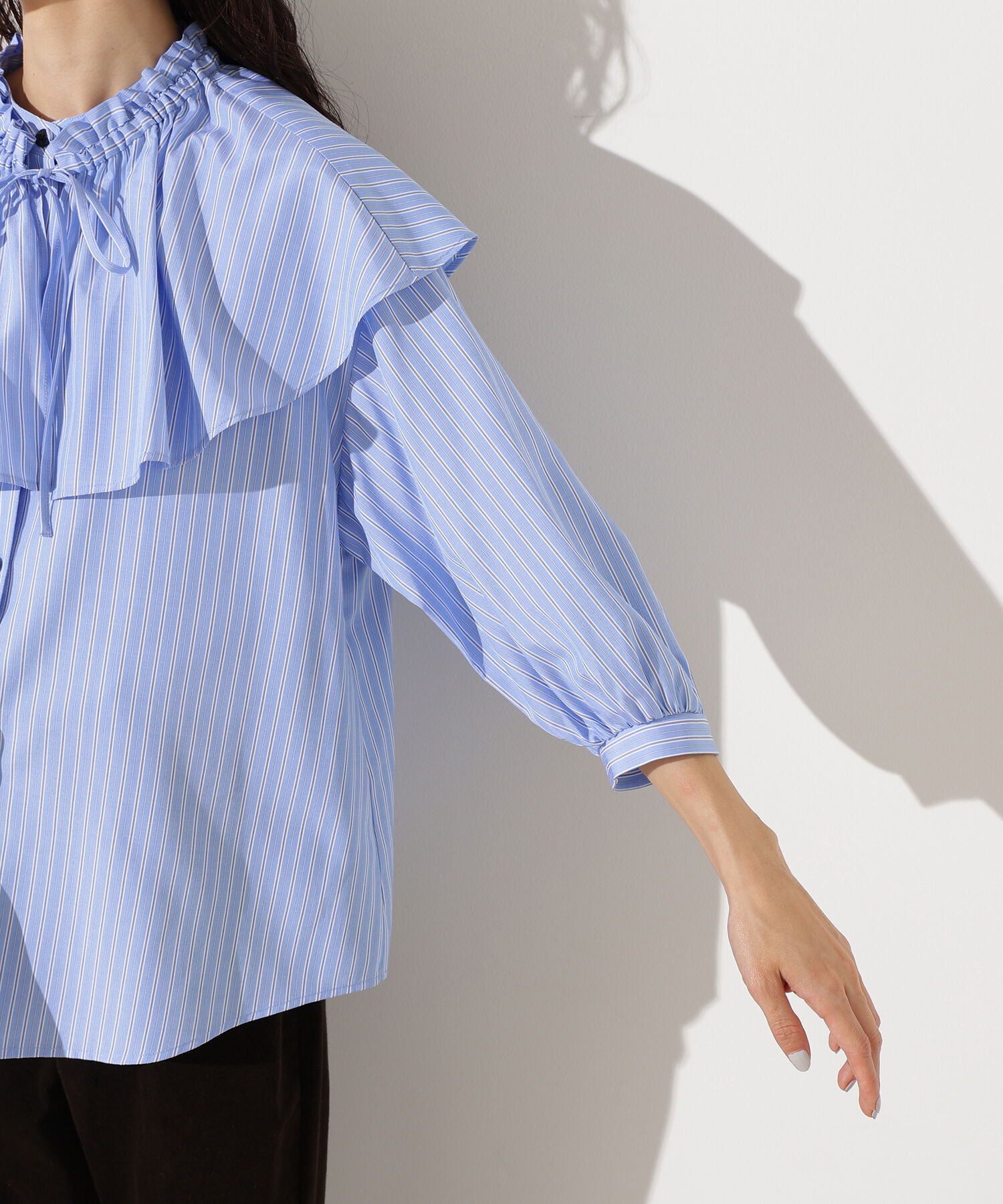  「ﾗｯﾌﾙｶﾗｰｽﾄﾗｲﾌﾟﾌﾞﾗｳｽ《ｲｴﾛｰｽﾄﾗｲﾌﾟ:official sit」|シャツ・ブラウス|