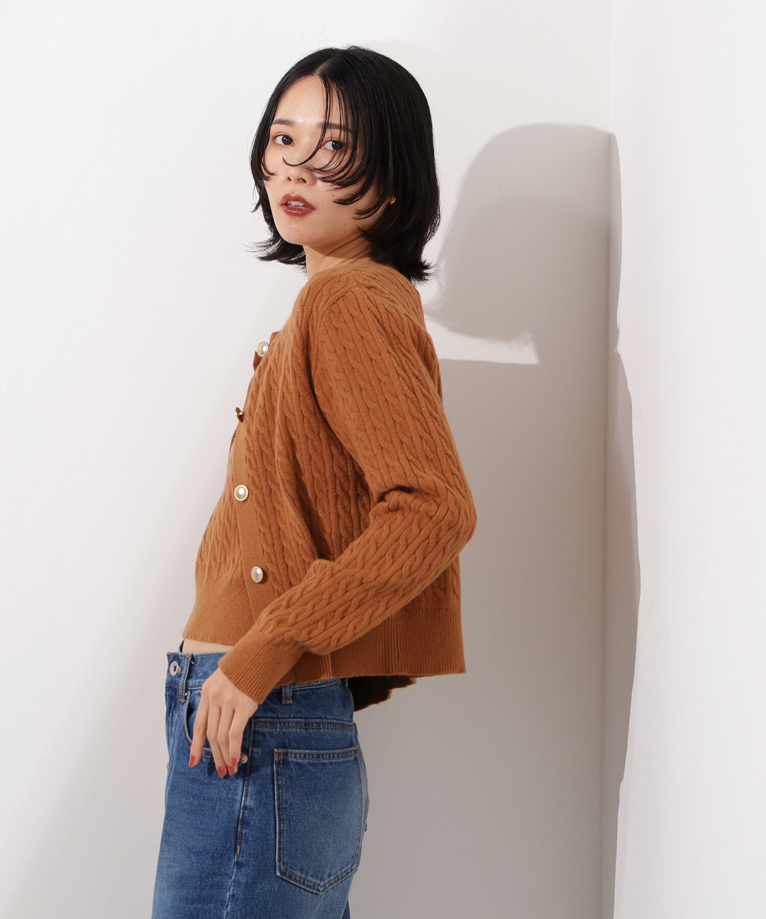  「メタルボタンケーブルアンサンブル」|ニット・セーター|