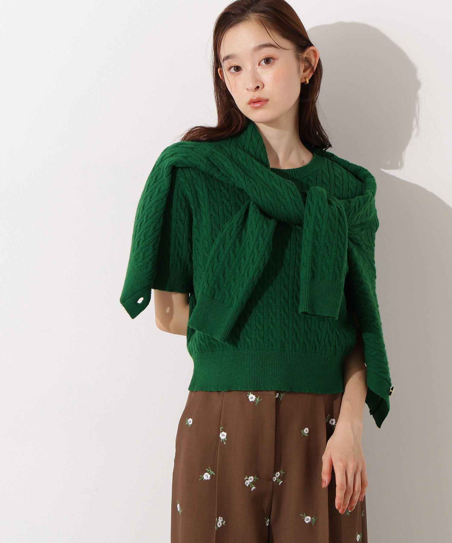  「メタルボタンケーブルアンサンブル」|ニット・セーター|