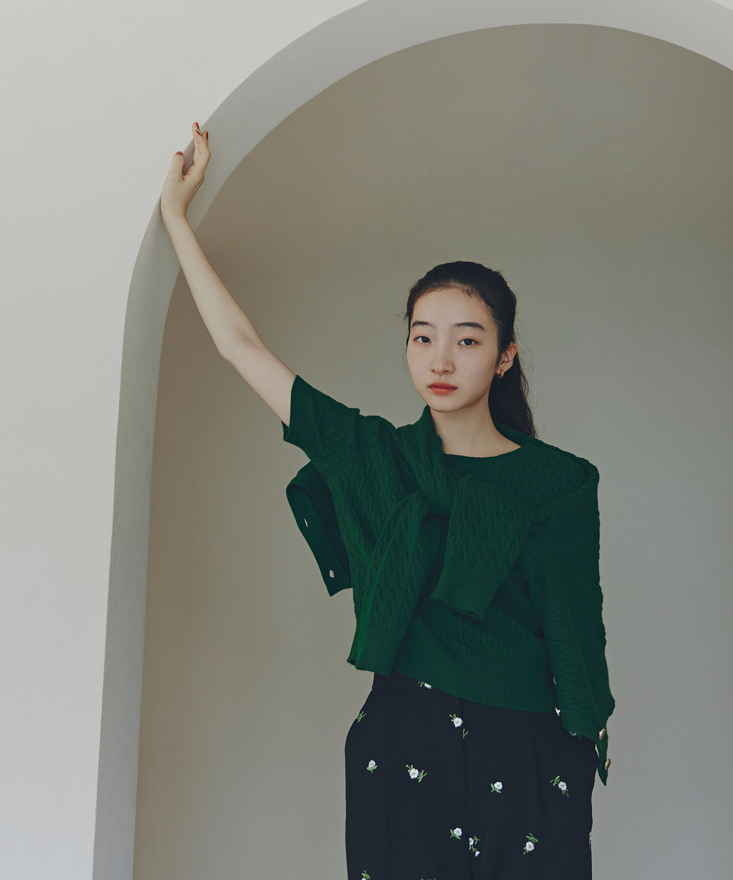  「メタルボタンケーブルアンサンブル」|ニット・セーター|