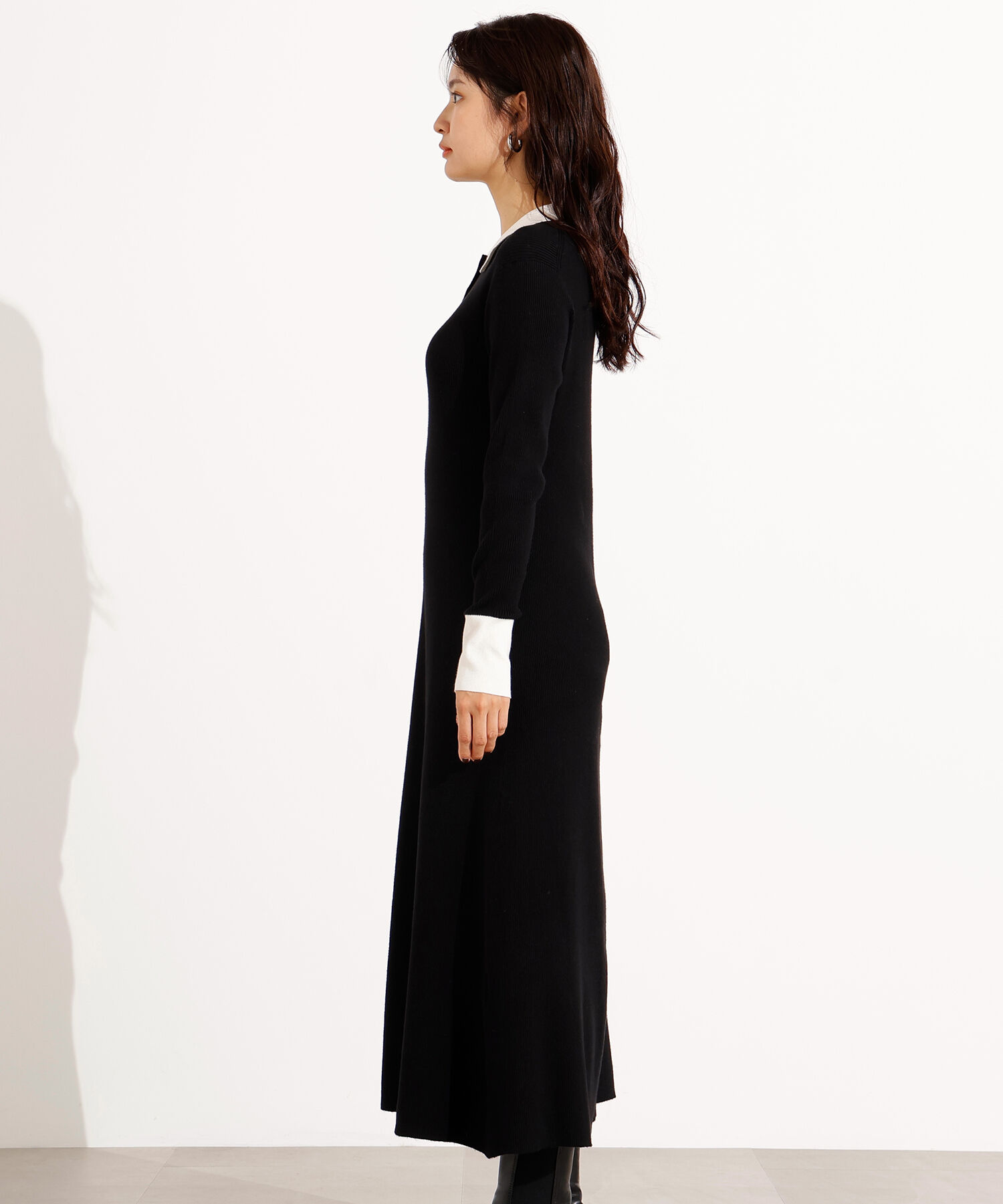  「襟付きニットワンピース」|スカート|