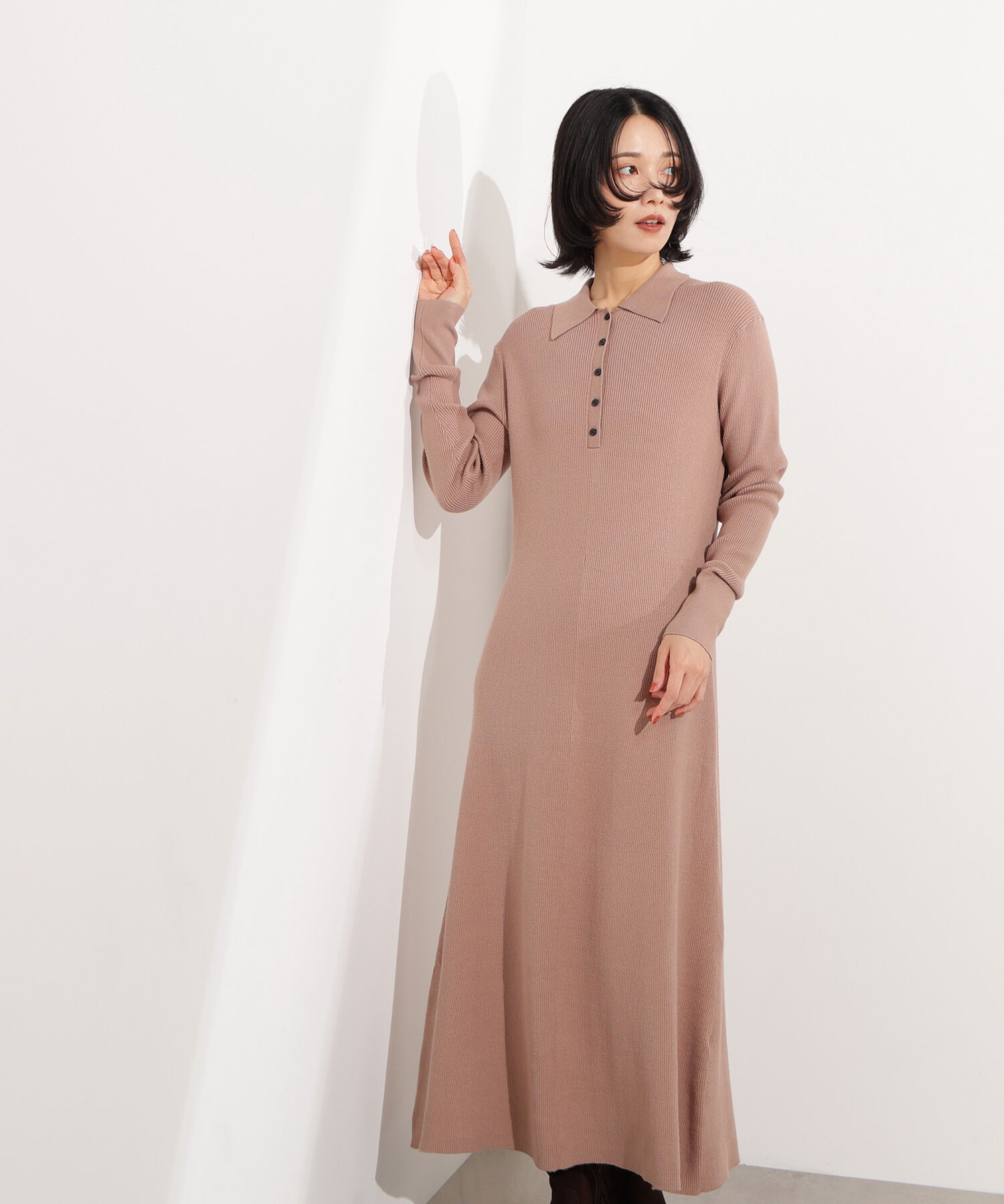  「襟付きニットワンピース」|スカート|